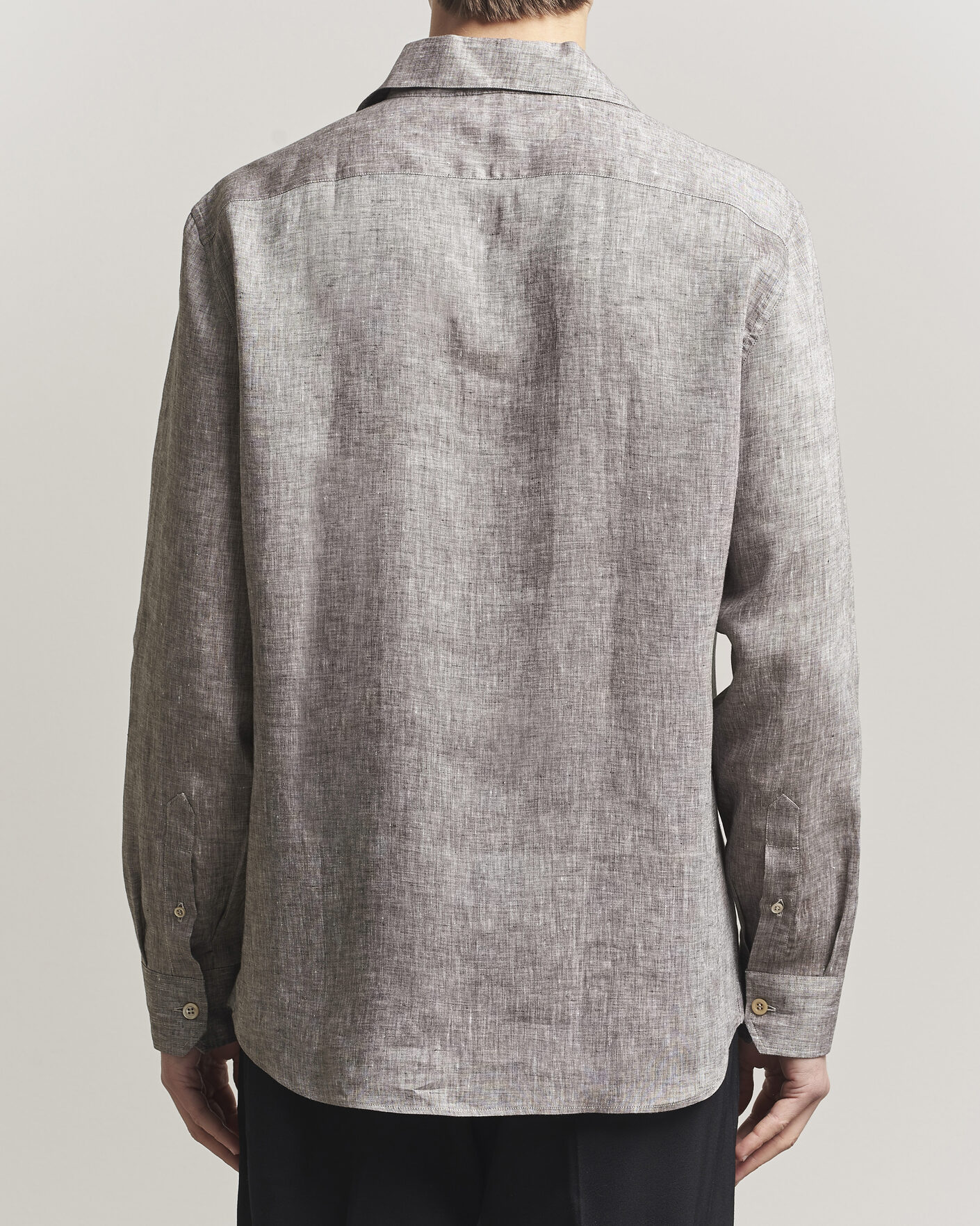 Hombres | Camisas | Brunello Cucinelli | Linen Double Pocket Camp Shirt Brown