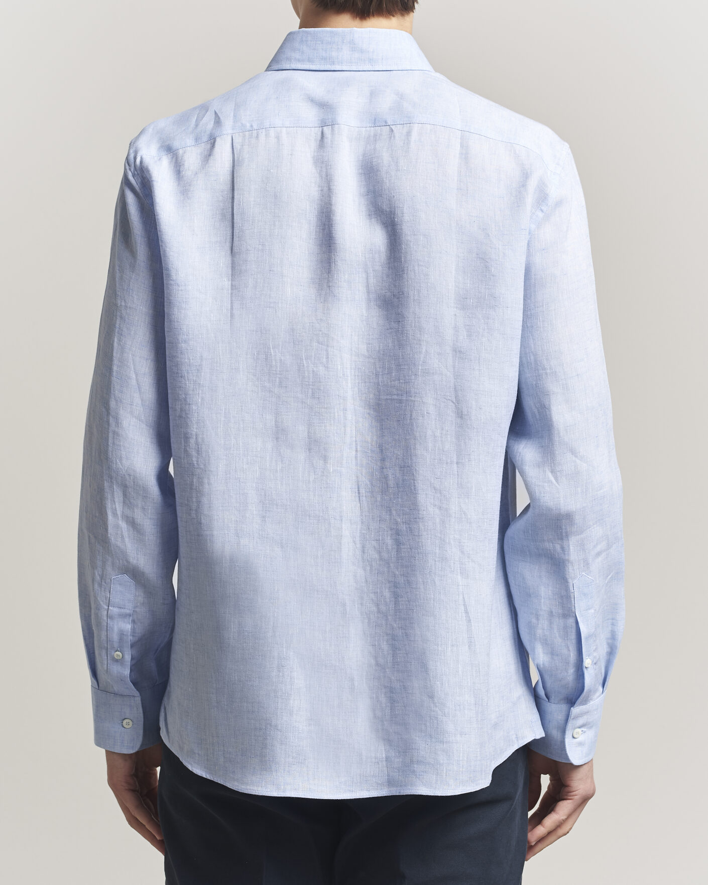 Hombres | Camisas | Brunello Cucinelli | Easy Fit Linen Shirt Light Blue