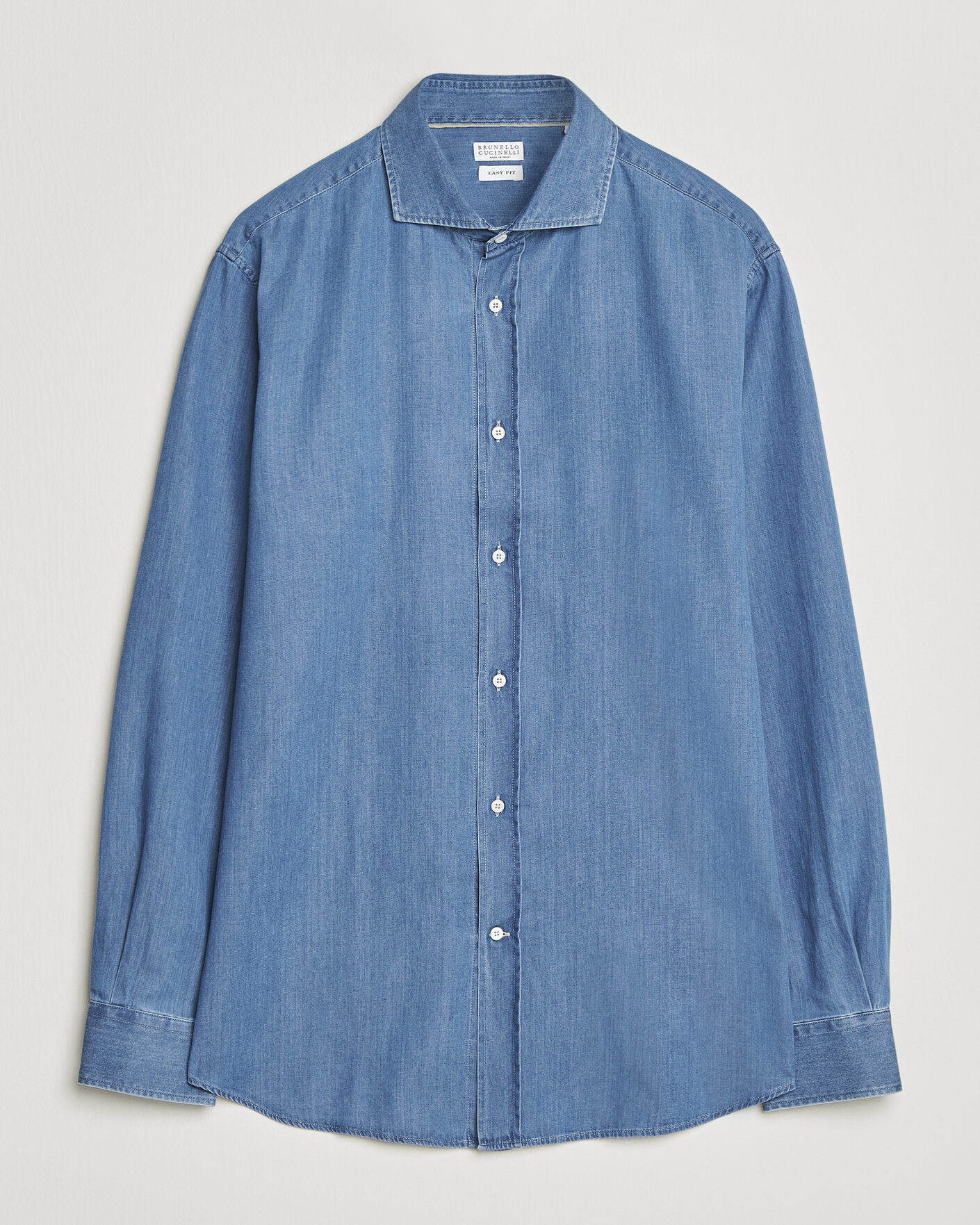 Hombres | Camisas | Brunello Cucinelli | Easy Fit Denim Shirt Medium Blue Wash