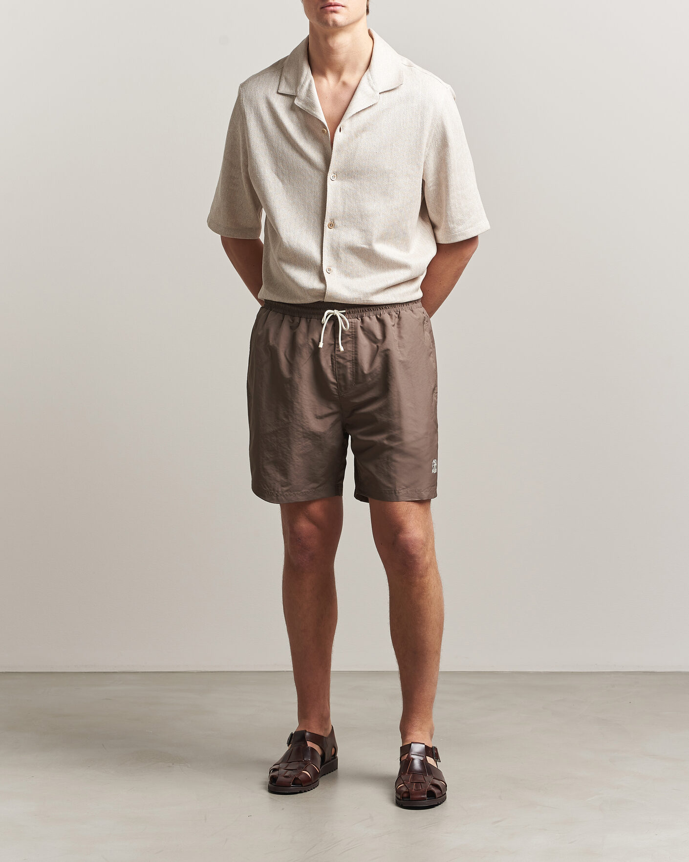 Hombres | Bañadores | Brunello Cucinelli | Nylon Swim Trunks Brown