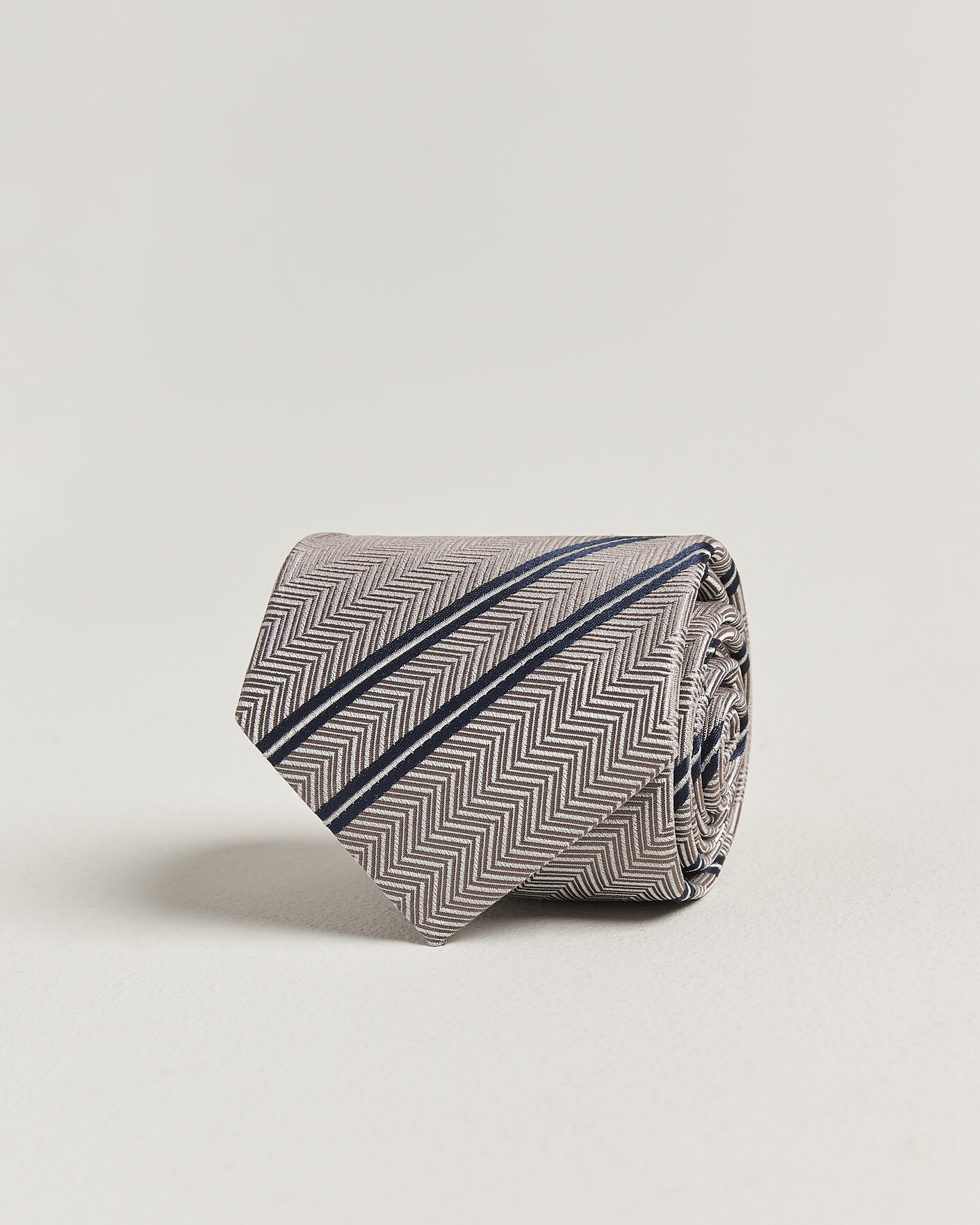 Hombres | Corbatas | Brunello Cucinelli | Regimental Stripe Silk Tie Brown