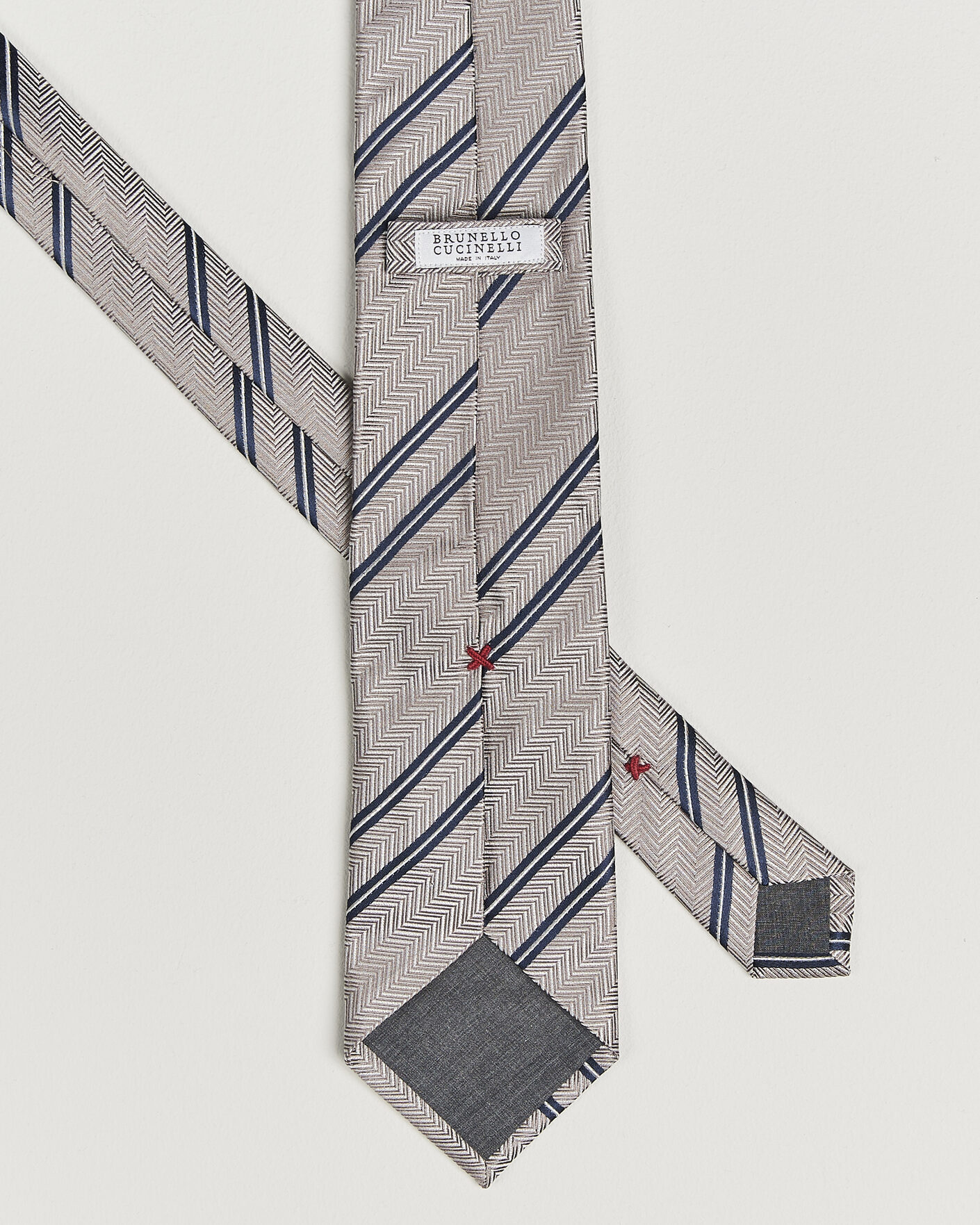 Hombres | Corbatas | Brunello Cucinelli | Regimental Stripe Silk Tie Brown