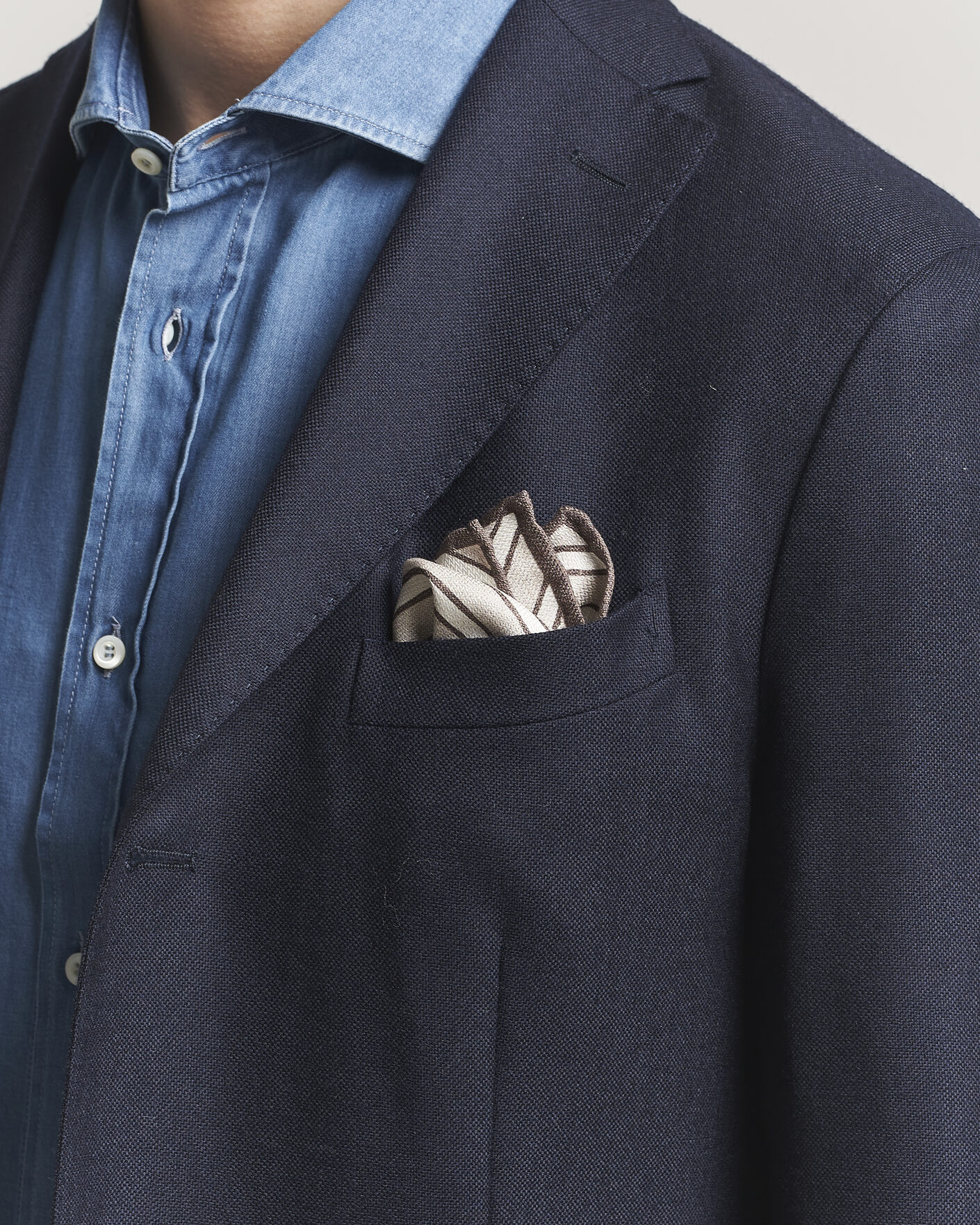 Hombres | Pañuelos de bolsillo | Brunello Cucinelli | Striped Pocket Square Brown