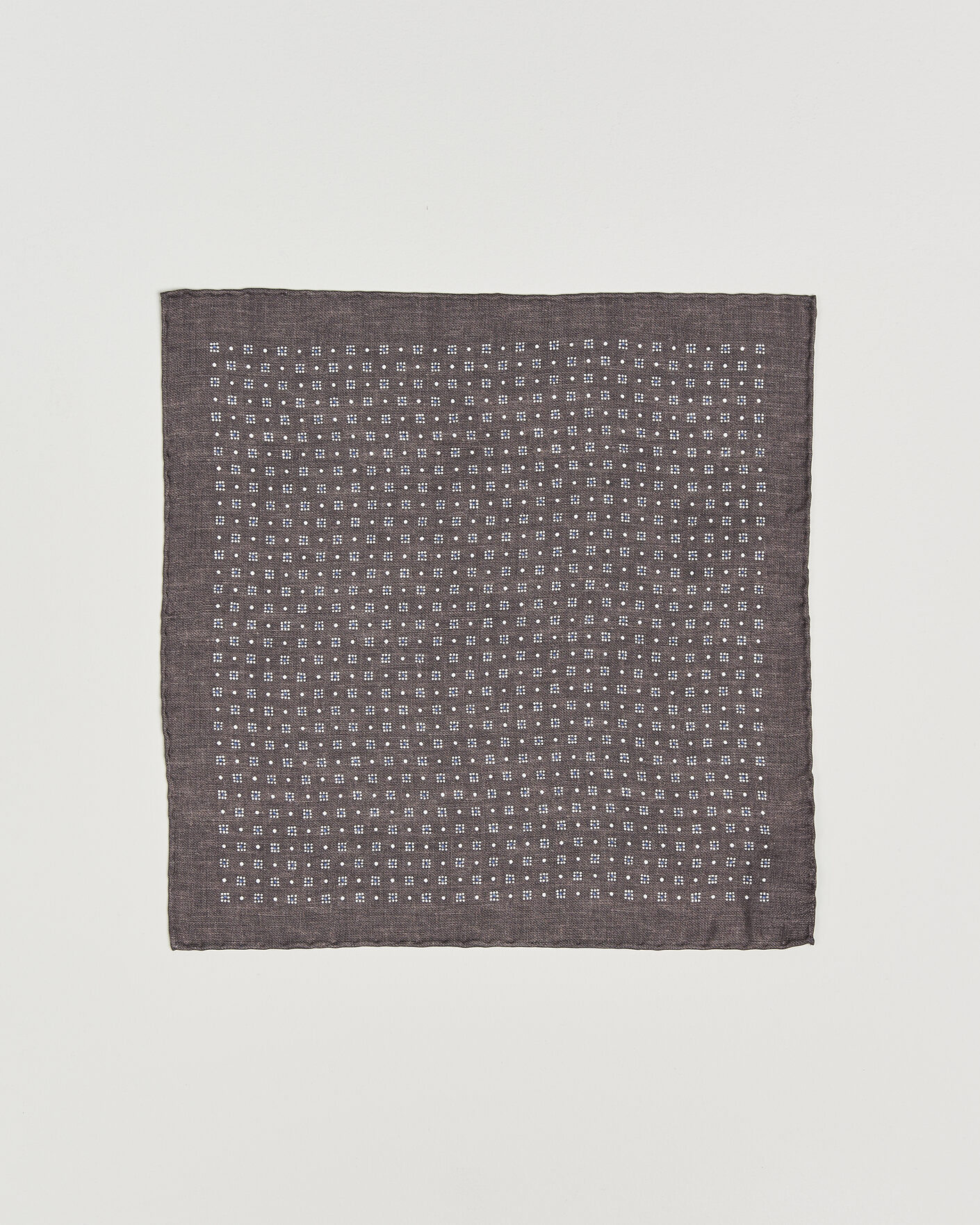 Hombres | Pañuelos de bolsillo | Brunello Cucinelli | Printed Silk Pocket Square Brown