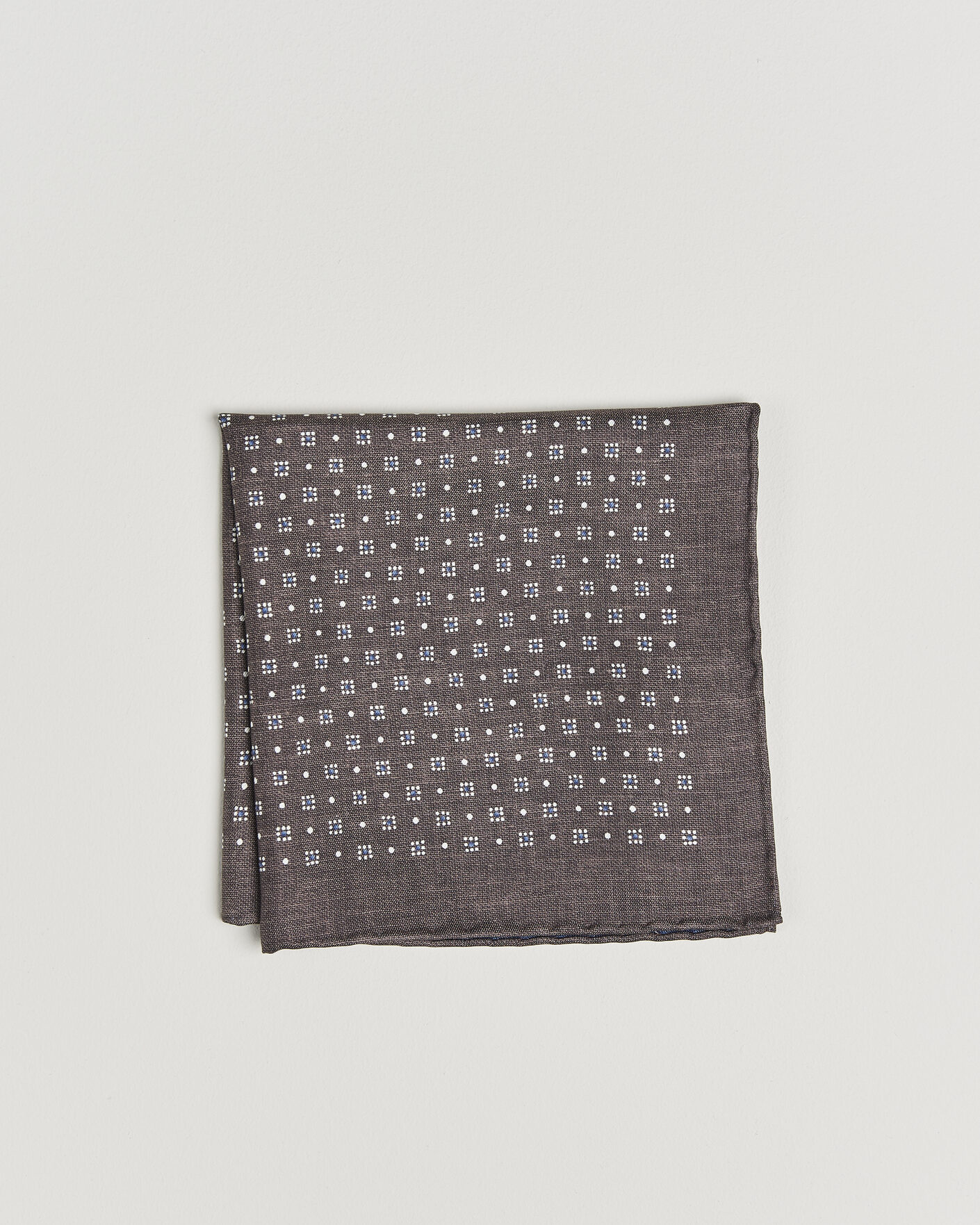 Hombres | Pañuelos de bolsillo | Brunello Cucinelli | Printed Silk Pocket Square Brown