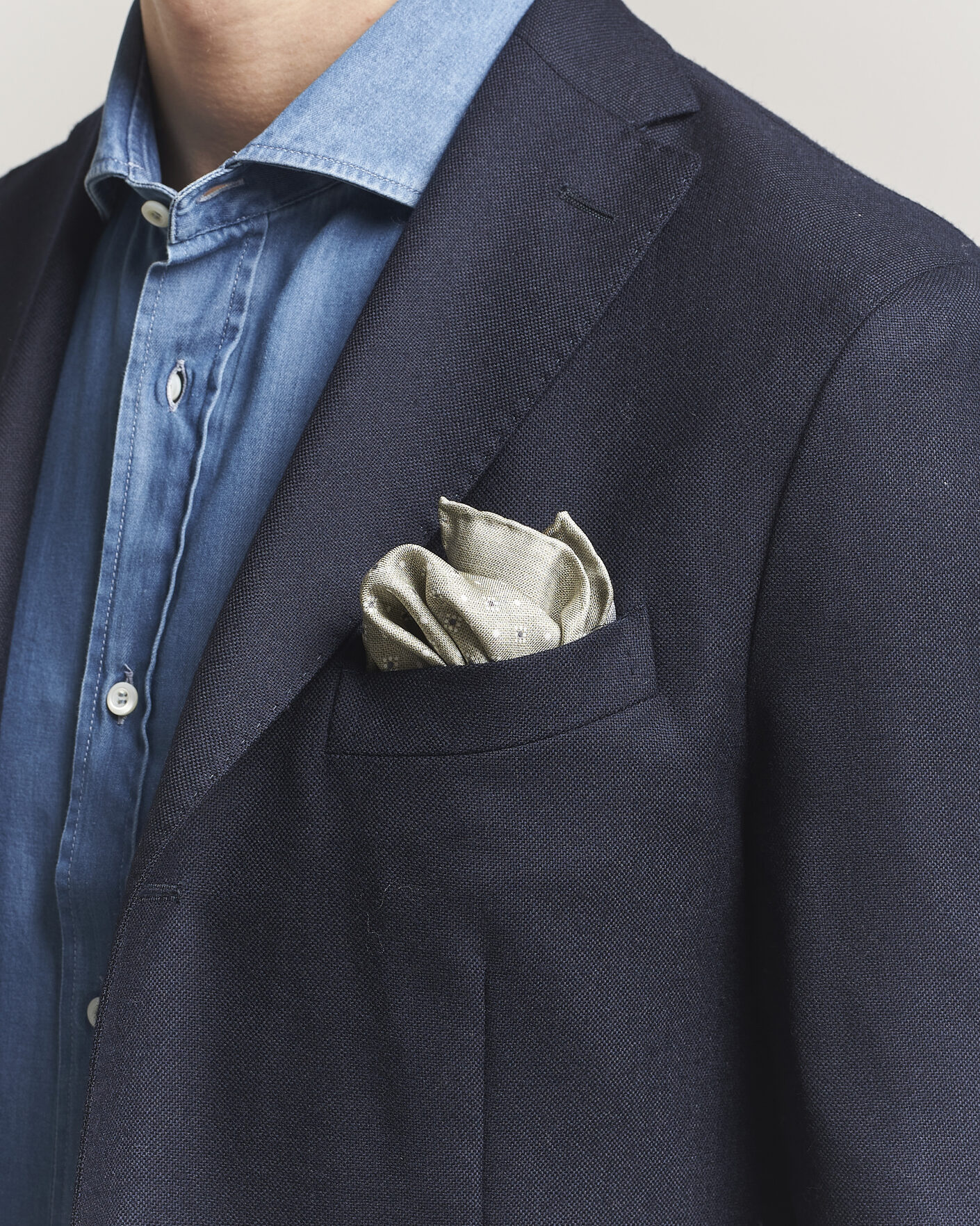 Hombres | Pañuelos de bolsillo | Brunello Cucinelli | Printed Silk Pocket Square Olive