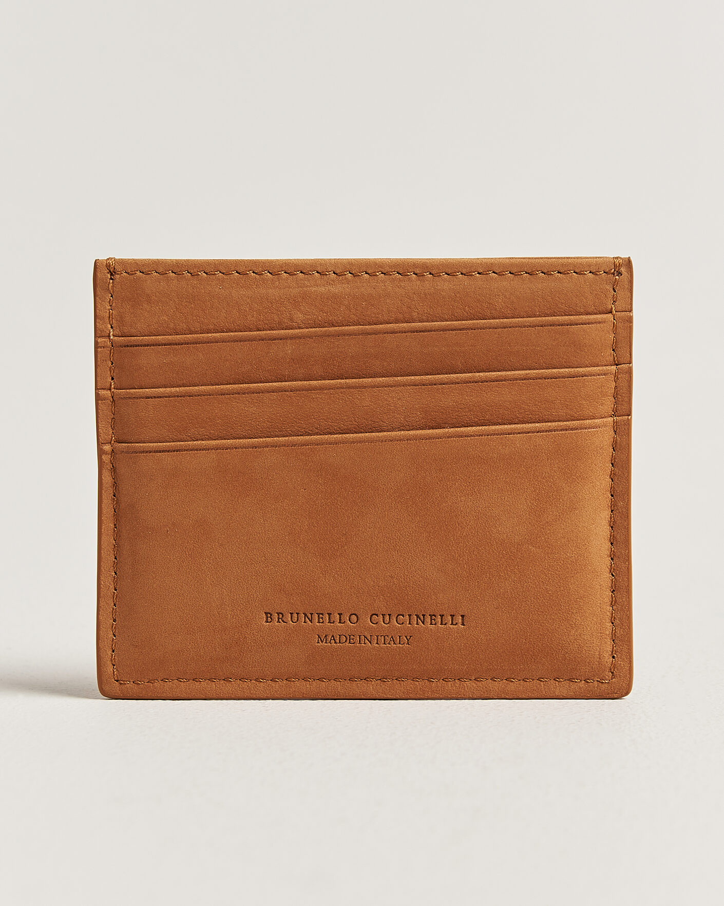 Hombres | Billeteras | Brunello Cucinelli | Nubuck Wallet Card Holder Cognac