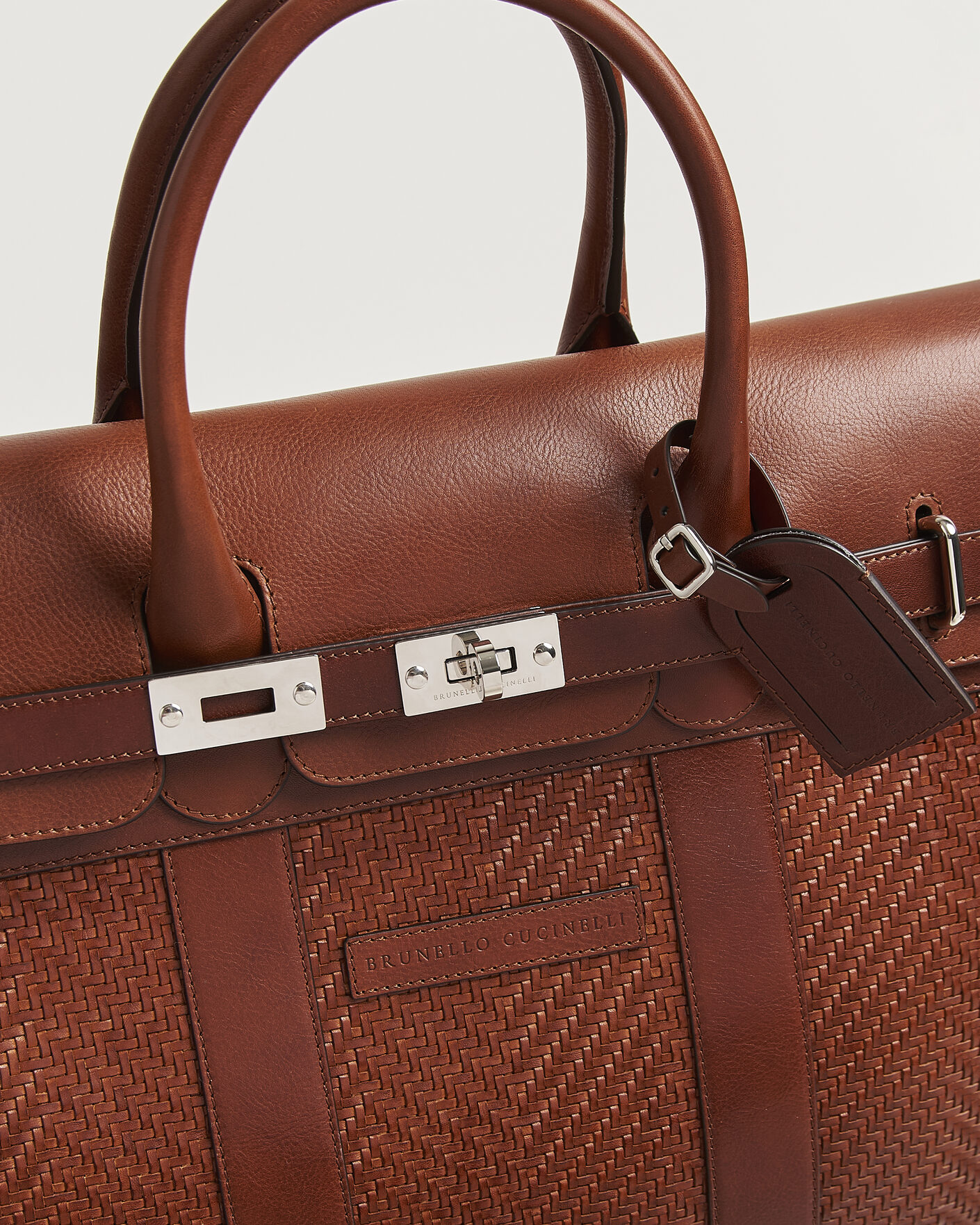 Hombres | Bolsos | Brunello Cucinelli | Woven Leather Duffle Bag Burnished Calf