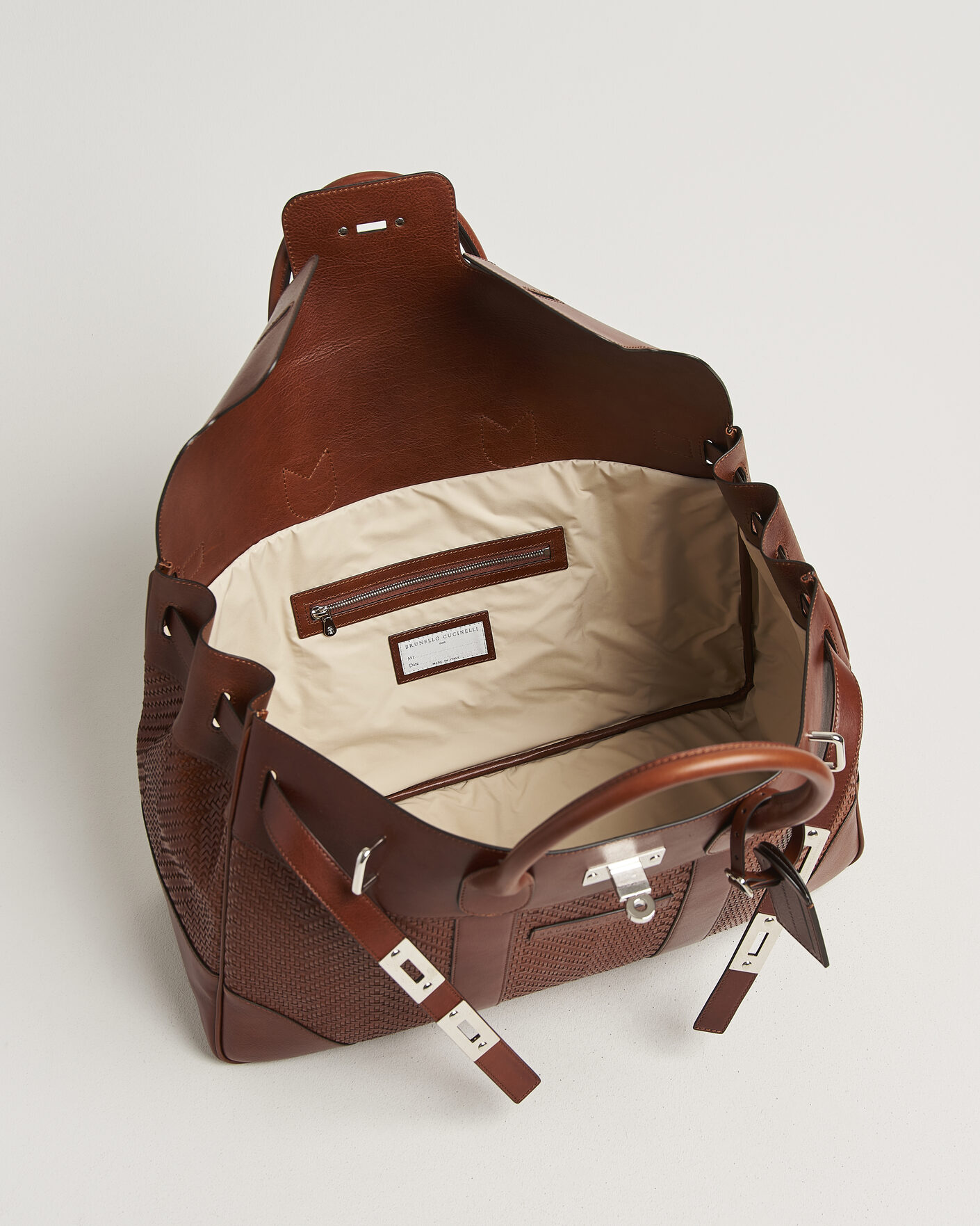 Hombres | Bolsos | Brunello Cucinelli | Woven Leather Duffle Bag Burnished Calf
