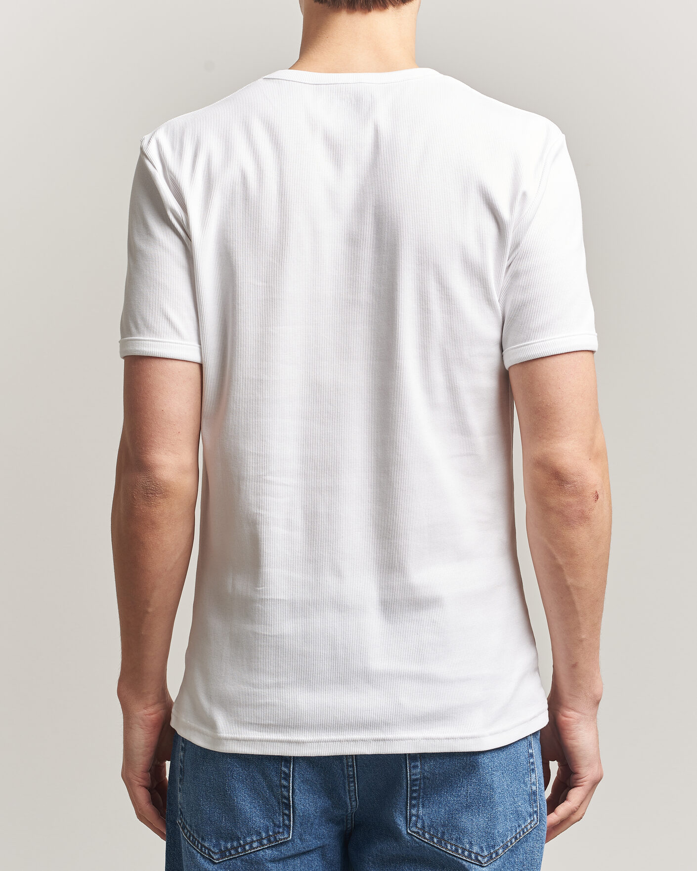 Hombres | Camisetas | Bread & Boxers | Ribbed Crew Neck T-Shirt White