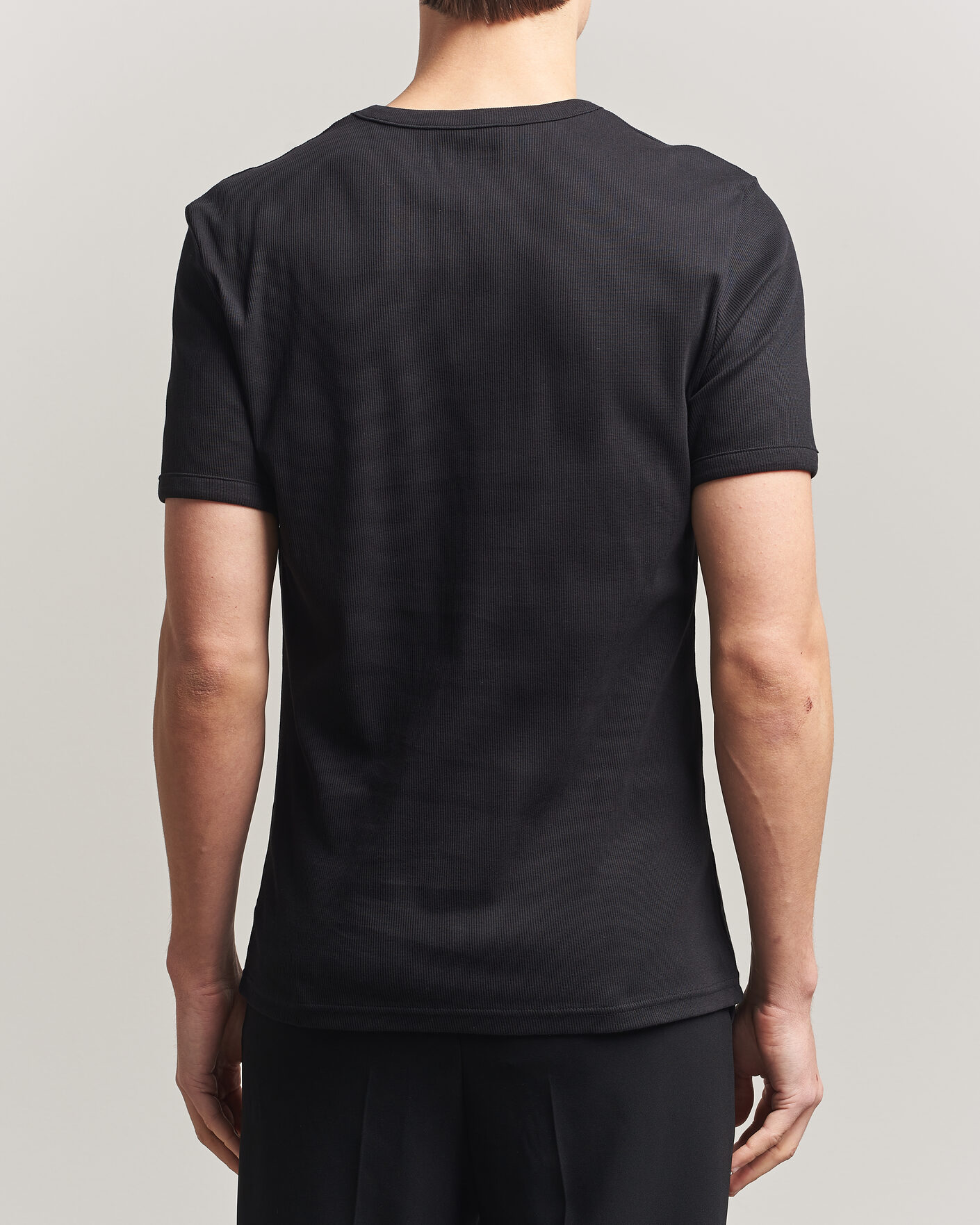 Hombres | Camisetas | Bread & Boxers | Ribbed Crew Neck T-Shirt Black