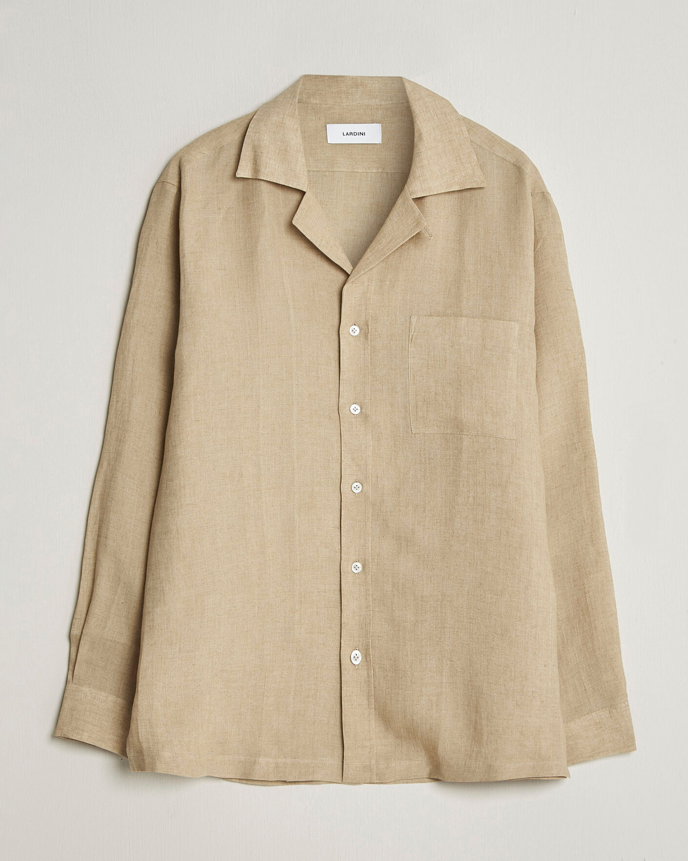 Hombres | Camisas | Lardini | Paul Linen Resort Shirt Beige