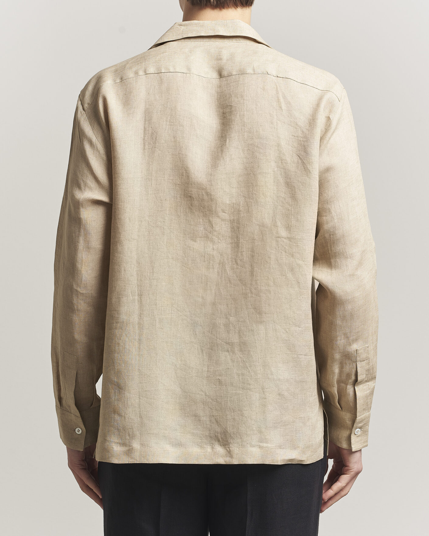 Hombres | Camisas | Lardini | Paul Linen Resort Shirt Beige
