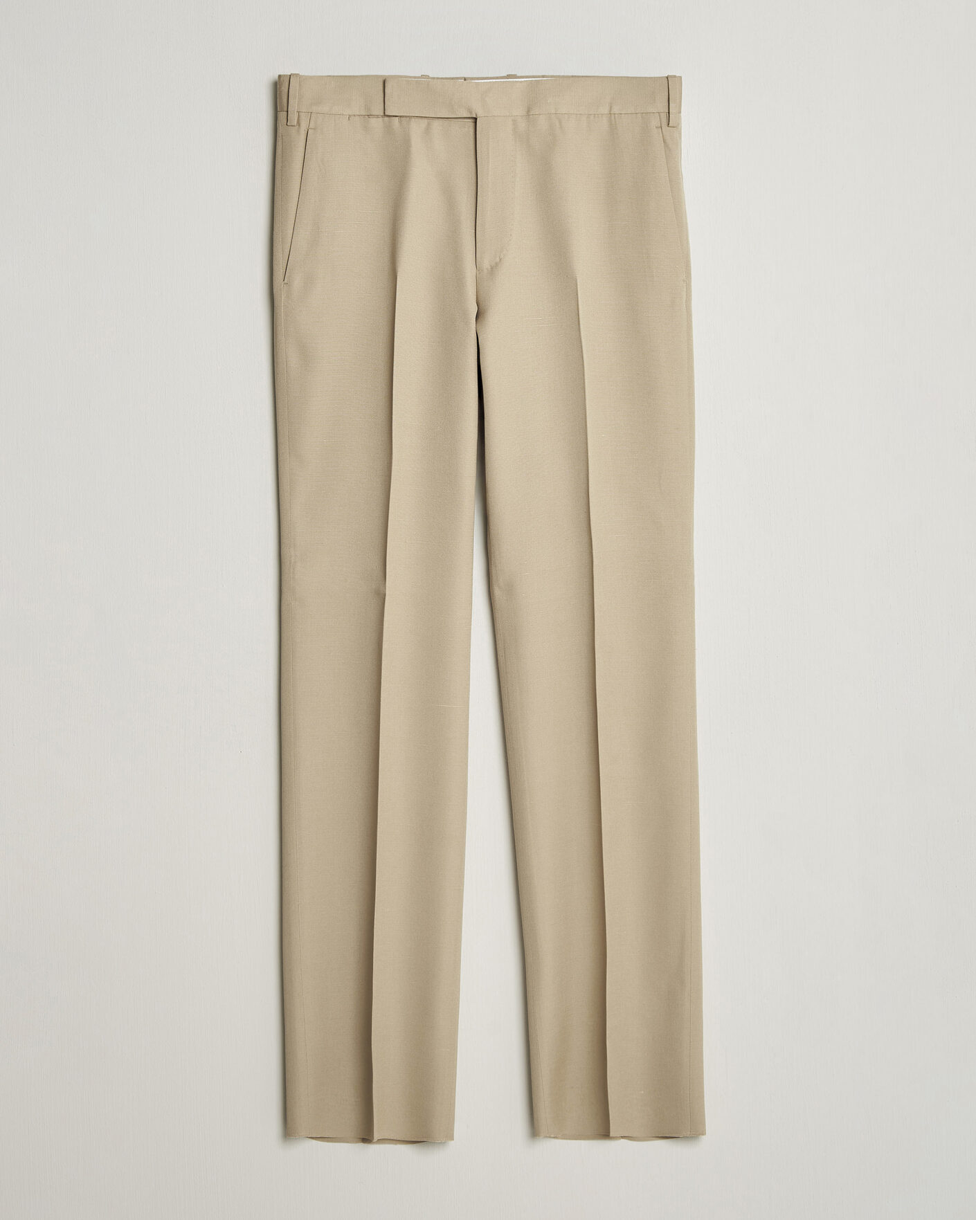 Hombres | Pantalones | Lardini | Palu Straight Fit Viscose/Silk Trousers Beige