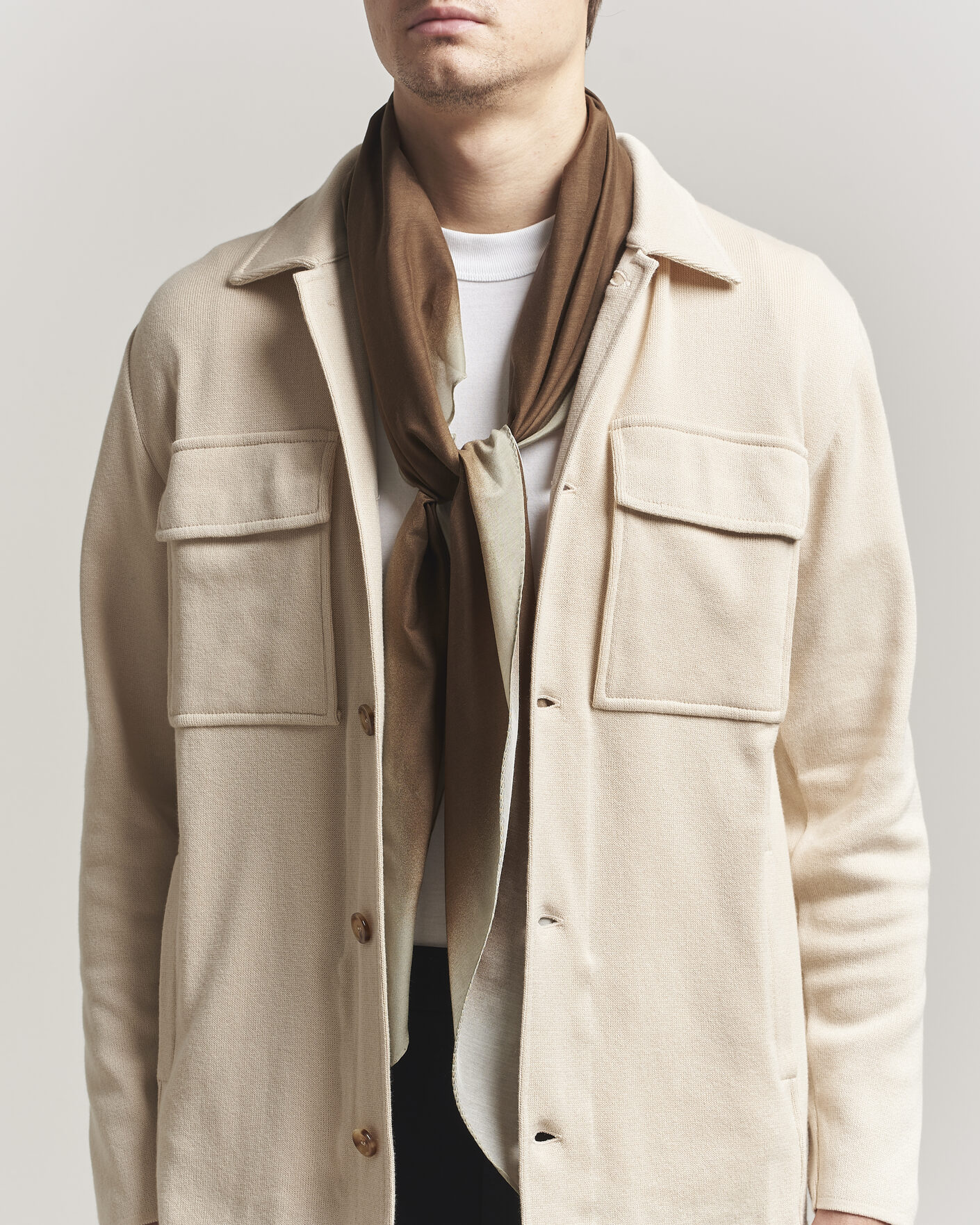 Hombres | Bufandas elegantes | Lardini | Cotton/Silk Scarf Brown