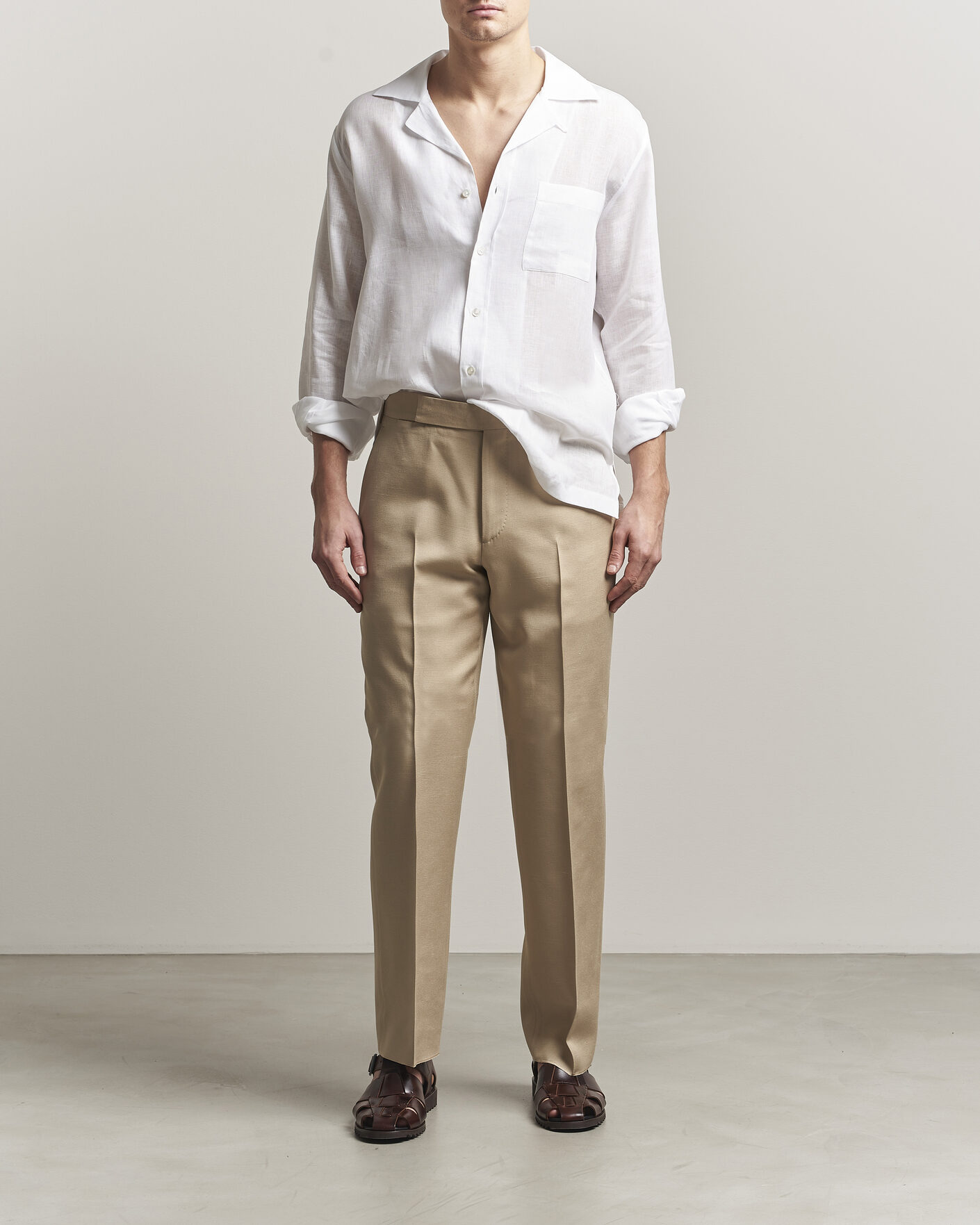 Hombres | Camisas | Lardini | Paul Linen Resort Shirt White