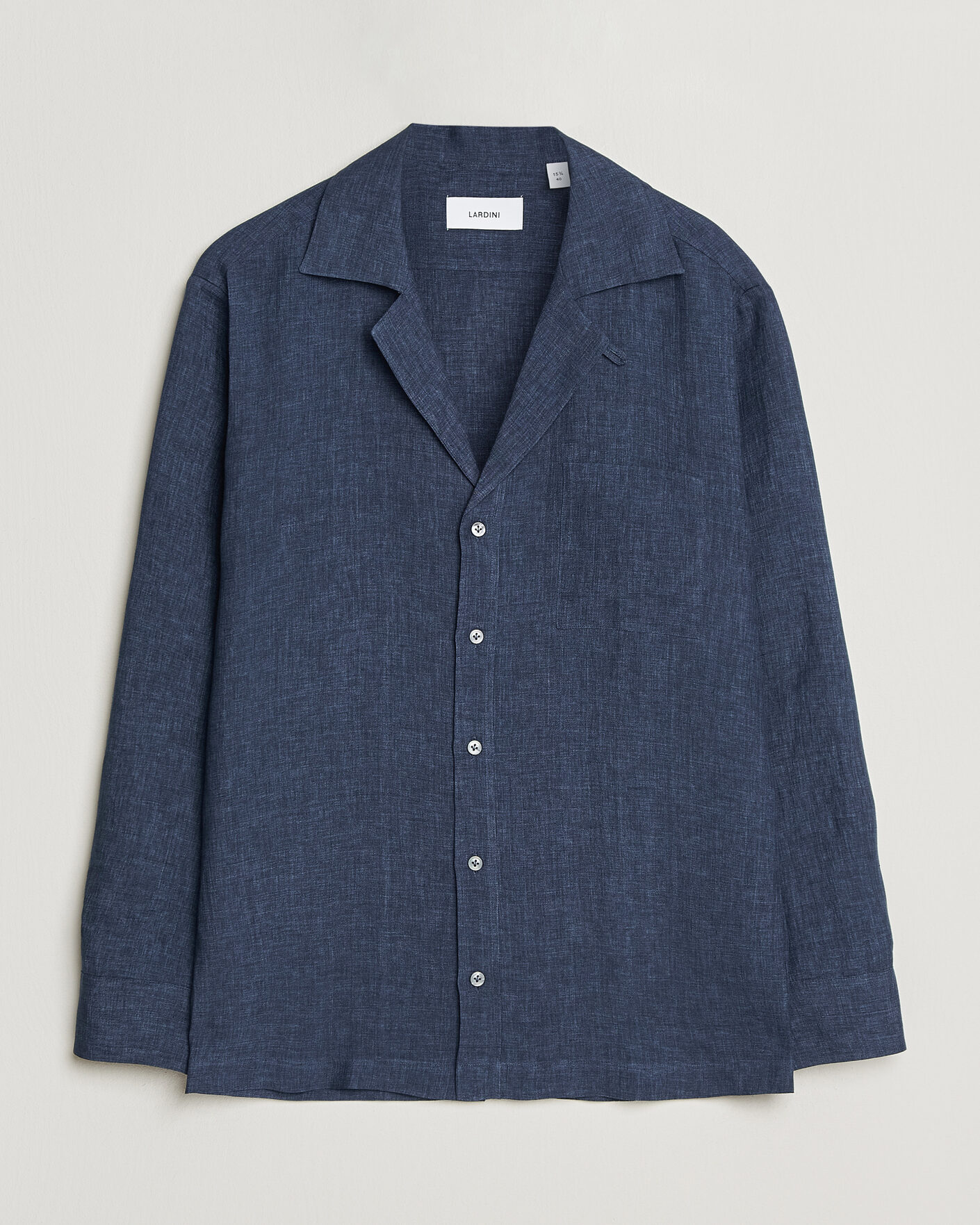 Hombres | Camisas | Lardini | Paul Linen Resort Shirt Dark Blue