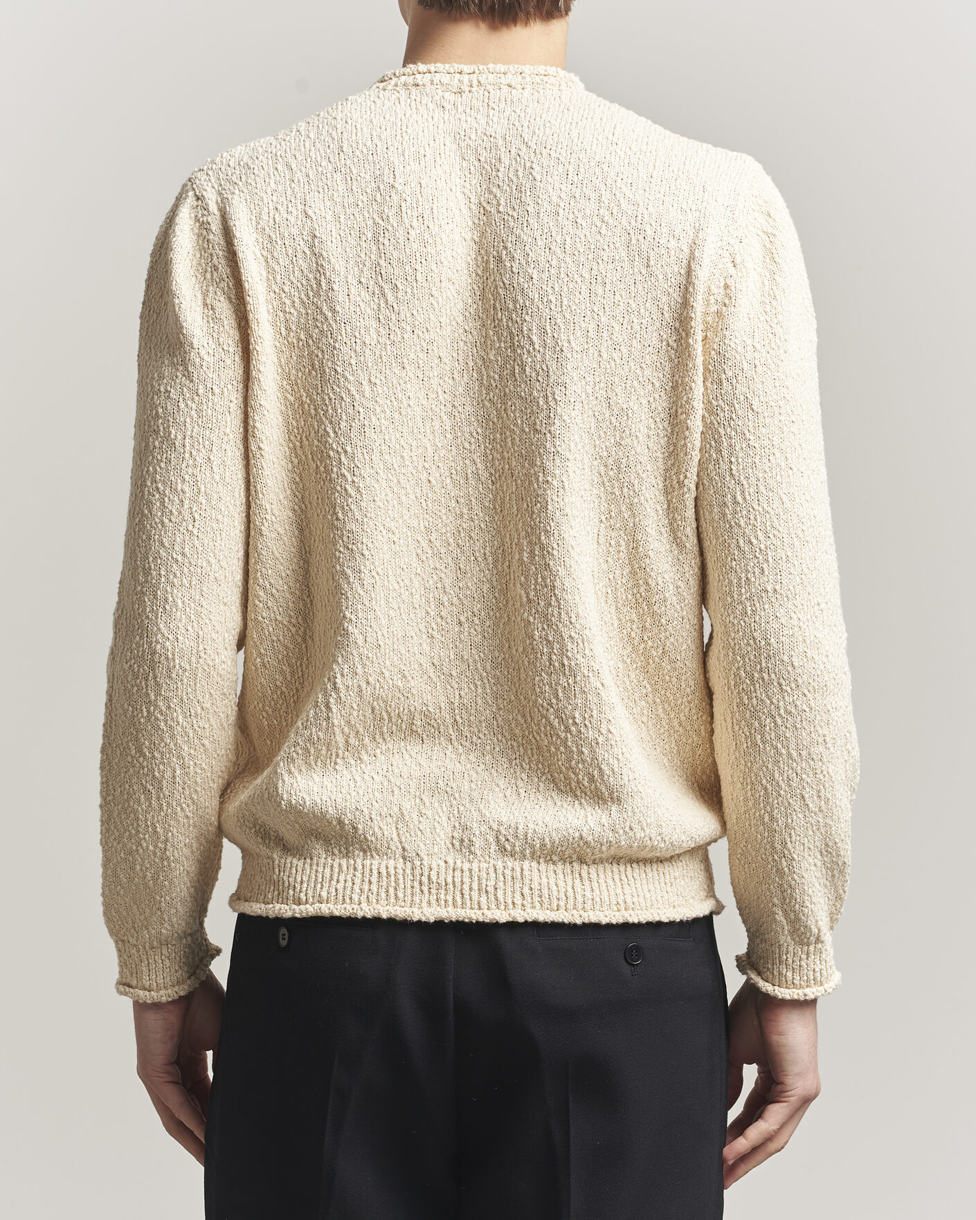 Hombres | Jerséis y prendas de punto | Lardini | Organic Cotton Crew Neck Natural