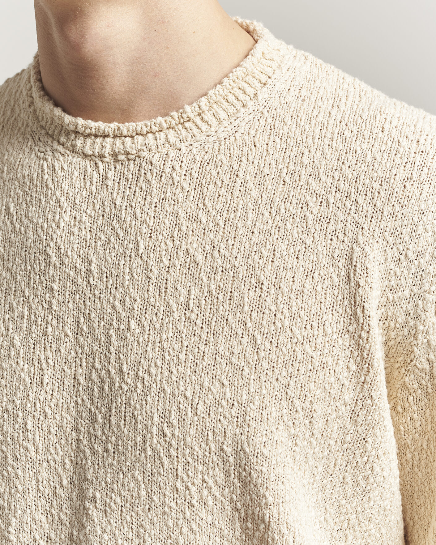 Hombres | Jerséis y prendas de punto | Lardini | Organic Cotton Crew Neck Natural
