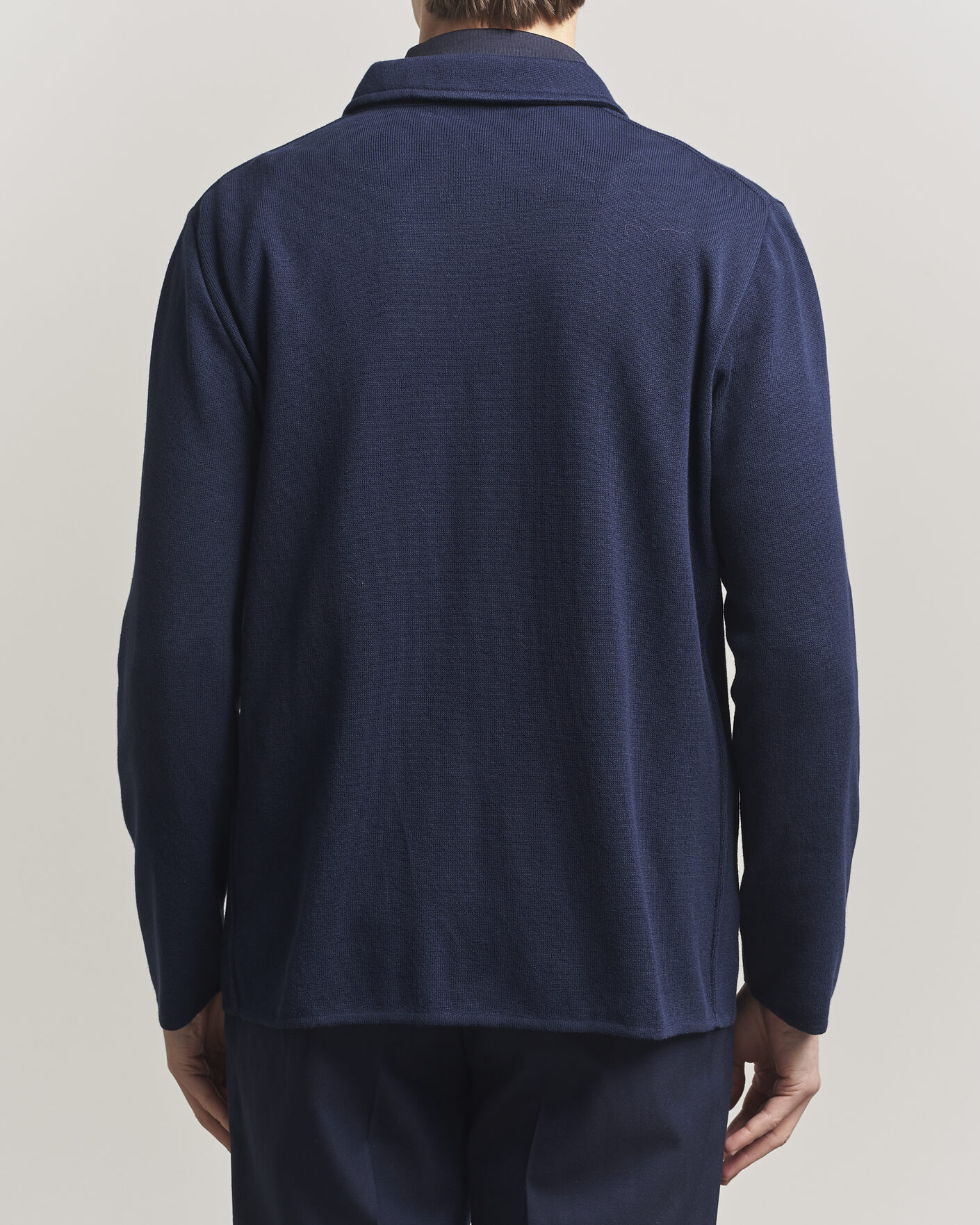 Hombres | Abrigos y chaquetas | Lardini | Knitted Cotton Pocket Shirt Jacket Navy