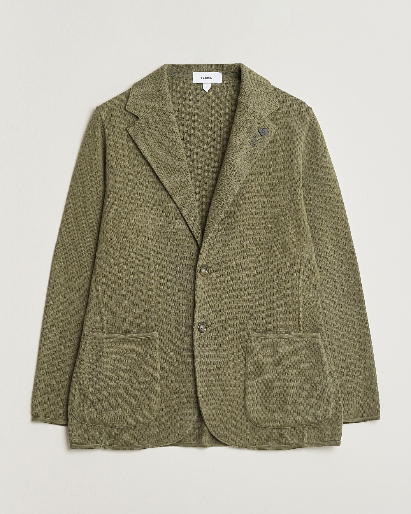 Hombres | Blazers | Lardini | Knitted Structure Cotton Blazer Green