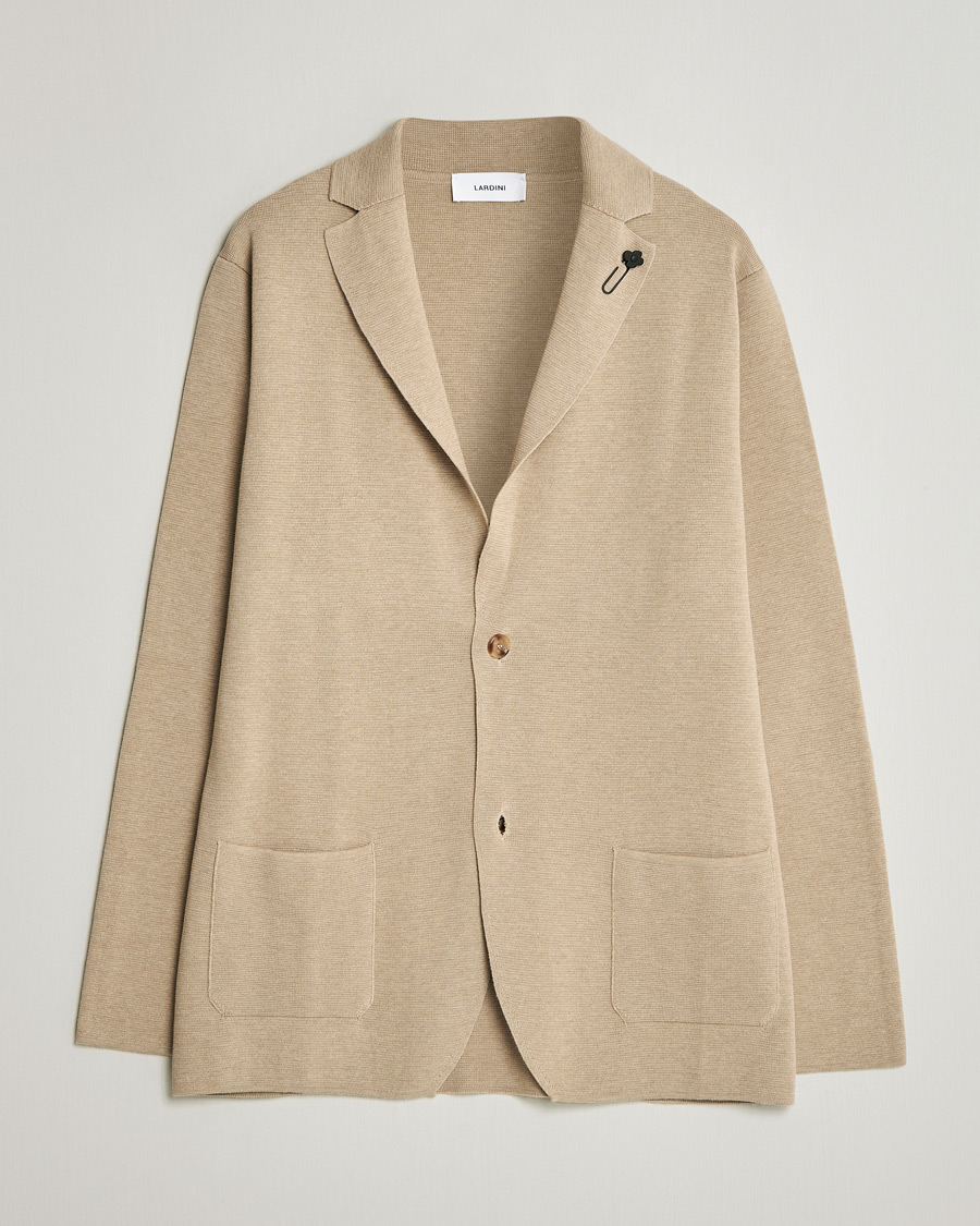 Hombres | Blazers | Lardini | Knitted Cotton Blazer Beige