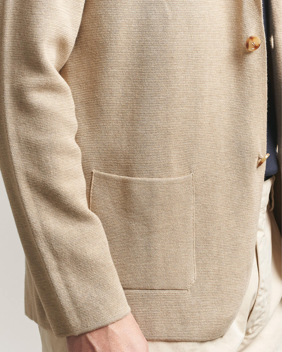 Hombres | Blazers | Lardini | Knitted Cotton Blazer Beige