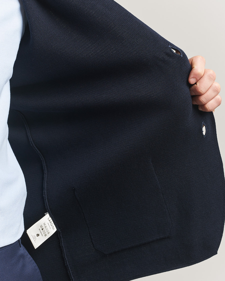 Hombres | Blazers | Lardini | Knitted Cotton Blazer Navy