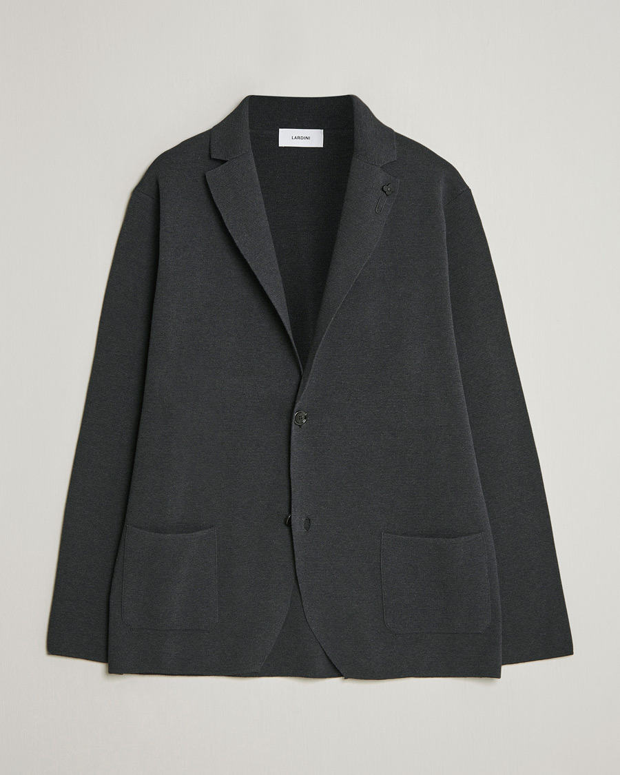 Hombres | Blazers | Lardini | Knitted Cotton Blazer Grey