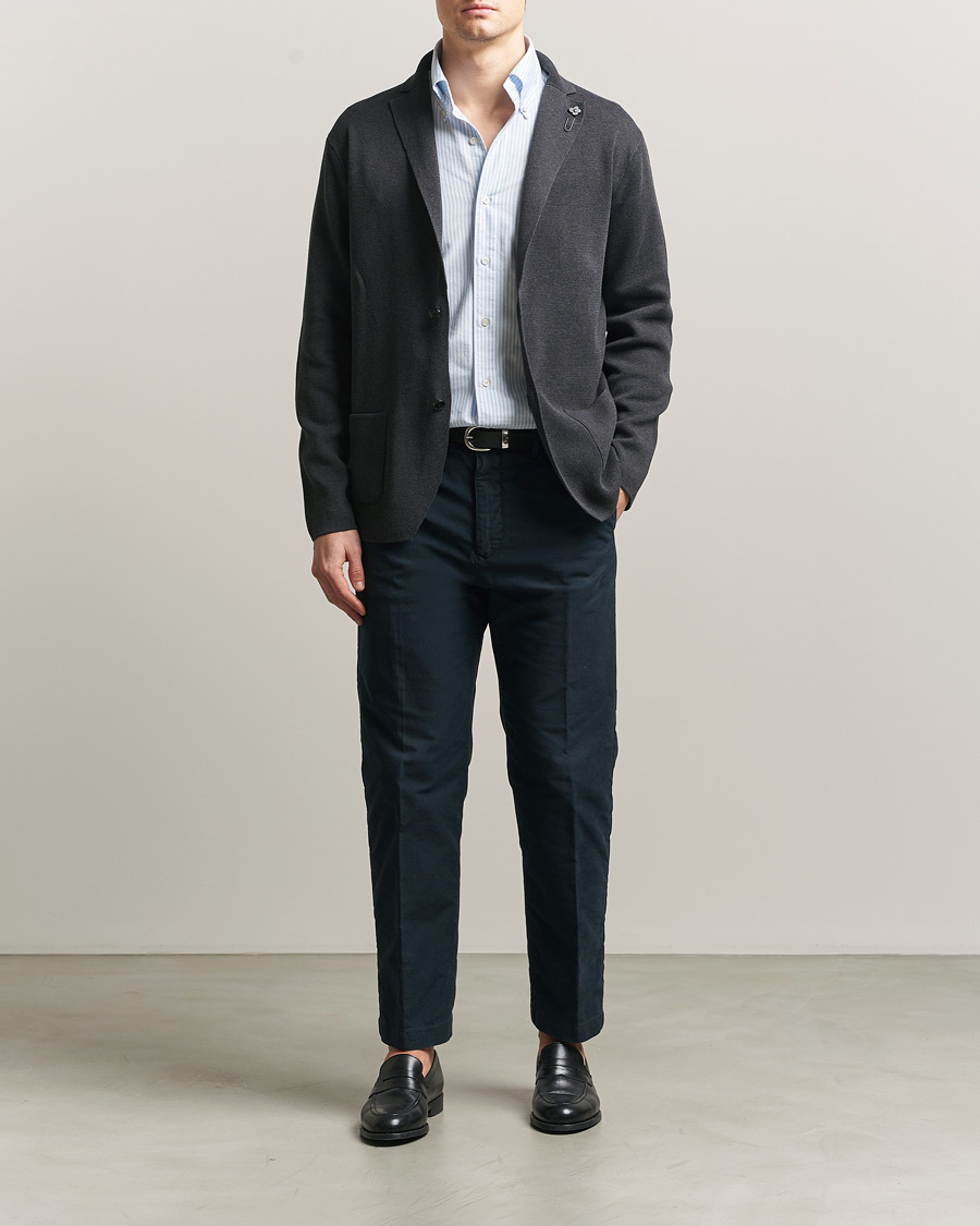 Hombres | Blazers | Lardini | Knitted Cotton Blazer Grey
