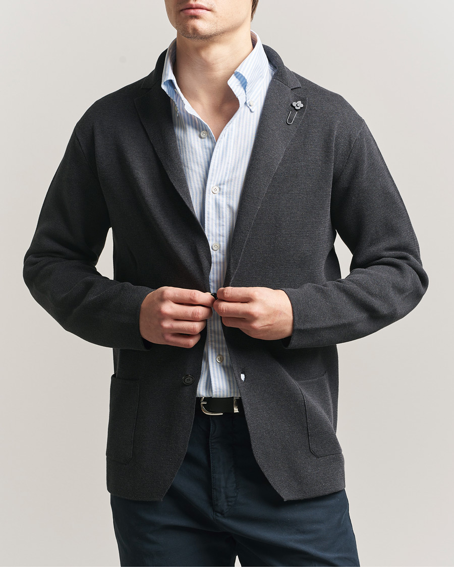 Hombres | Blazers | Lardini | Knitted Cotton Blazer Grey
