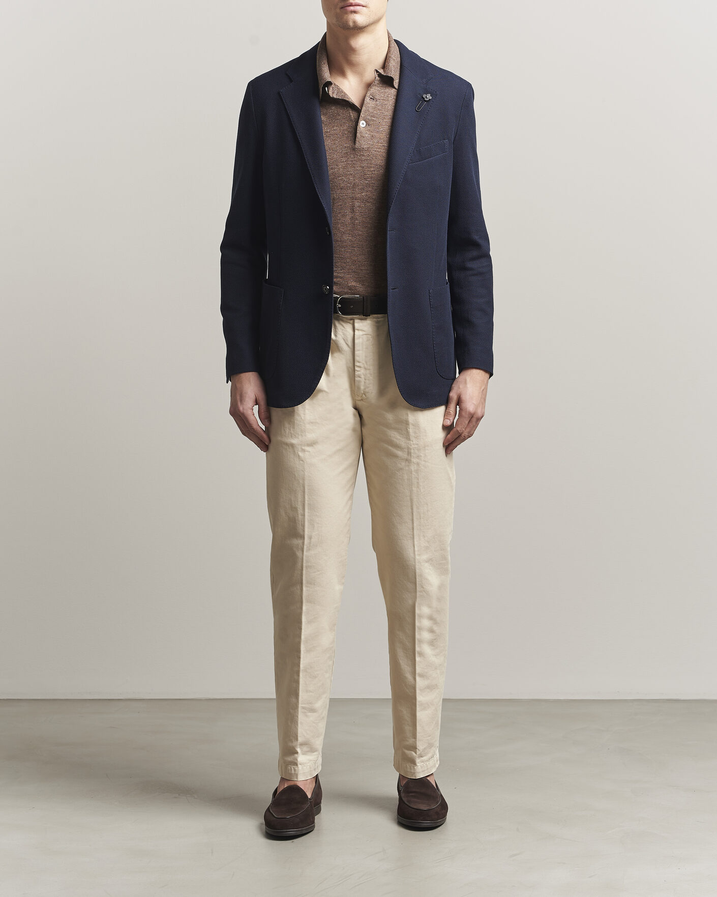 Hombres | Blazers | Lardini | Loro Piana Jersey Piquet Cotton Blazer Navy