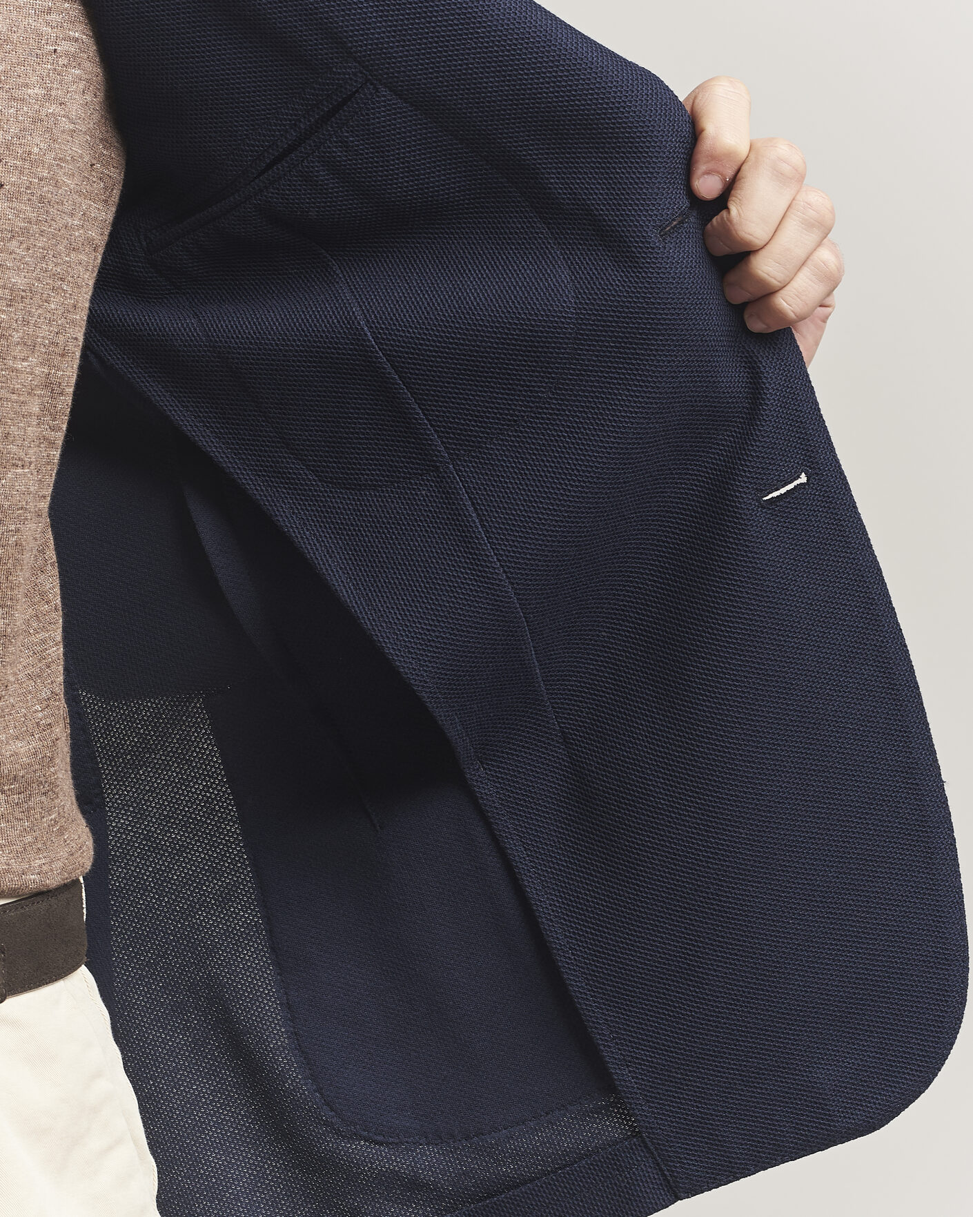 Hombres | Blazers | Lardini | Loro Piana Jersey Piquet Cotton Blazer Navy