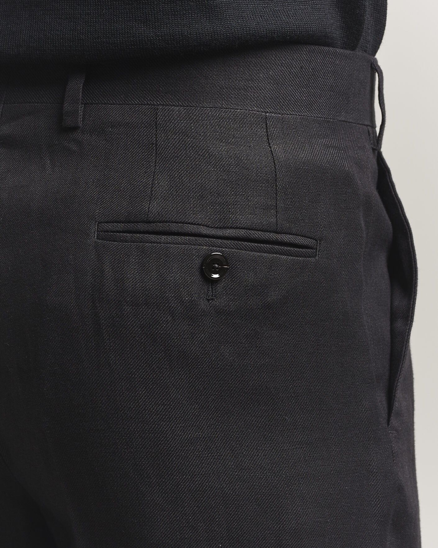 Hombres | Pantalones | Lardini | Palu Straight Fit Linen Trousers Black