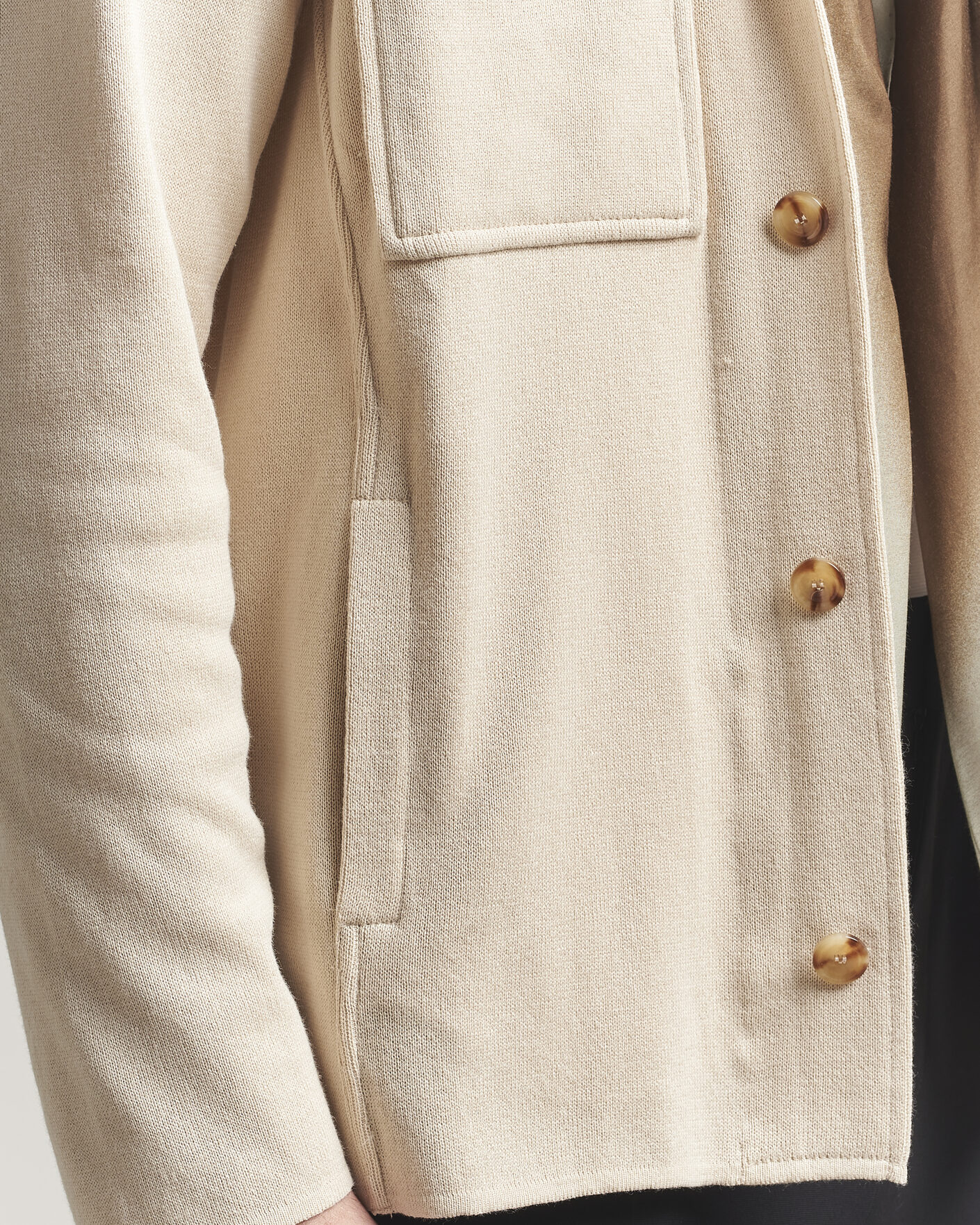 Hombres | Abrigos y chaquetas | Lardini | Knitted Cotton Pocket Shirt Jacket Beige