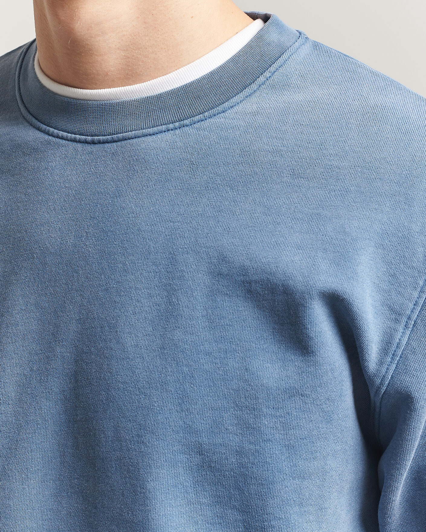 Hombres | Jerséis y prendas de punto | Colorful Standard | Classic Organic Crew Neck Sweat Faded Indigo