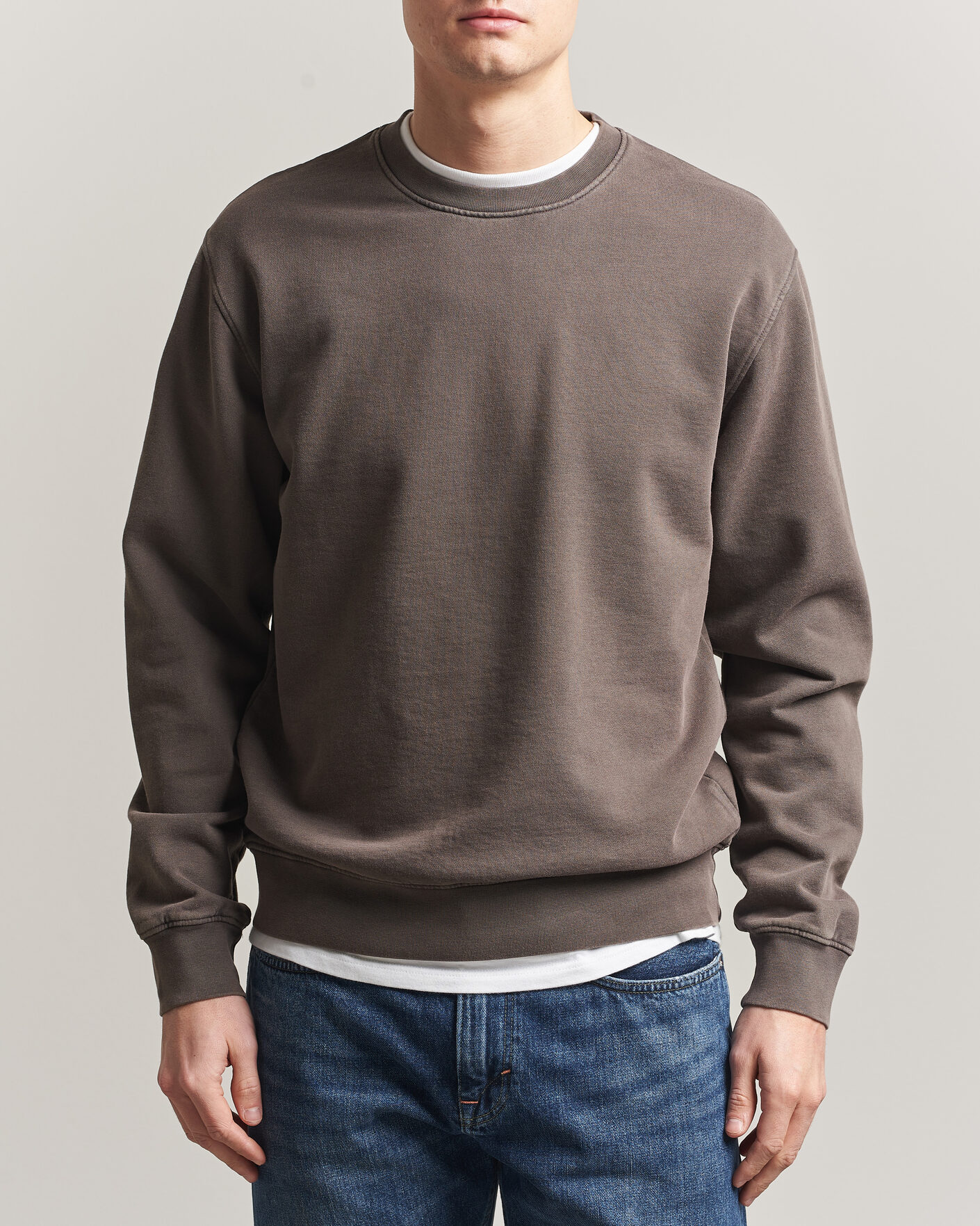 Hombres | Jerséis y prendas de punto | Colorful Standard | Classic Organic Crew Neck Sweat Fade Mud