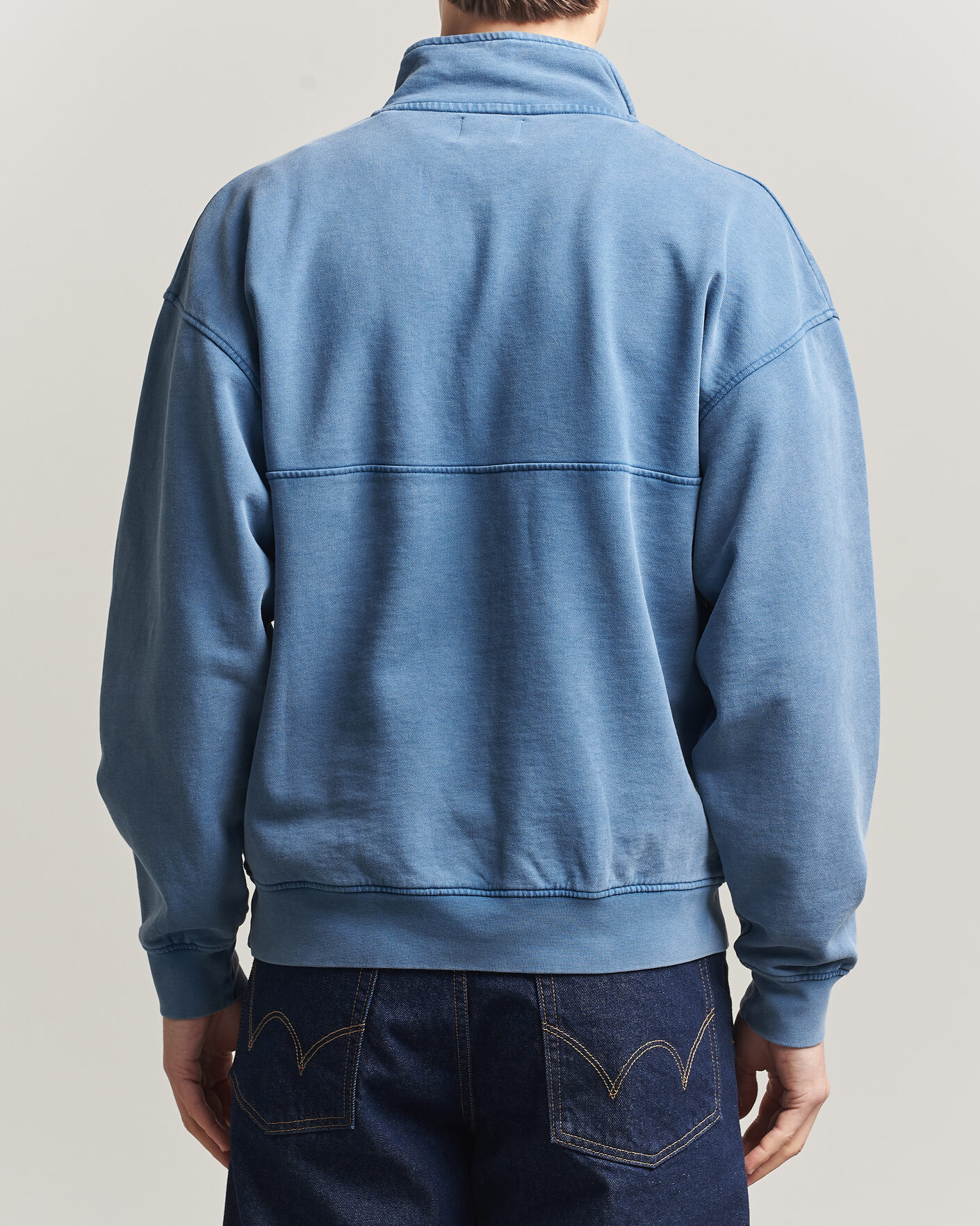 Hombres | Jerséis y prendas de punto | Colorful Standard | Classic Organic Half-Zip Faded Indigo