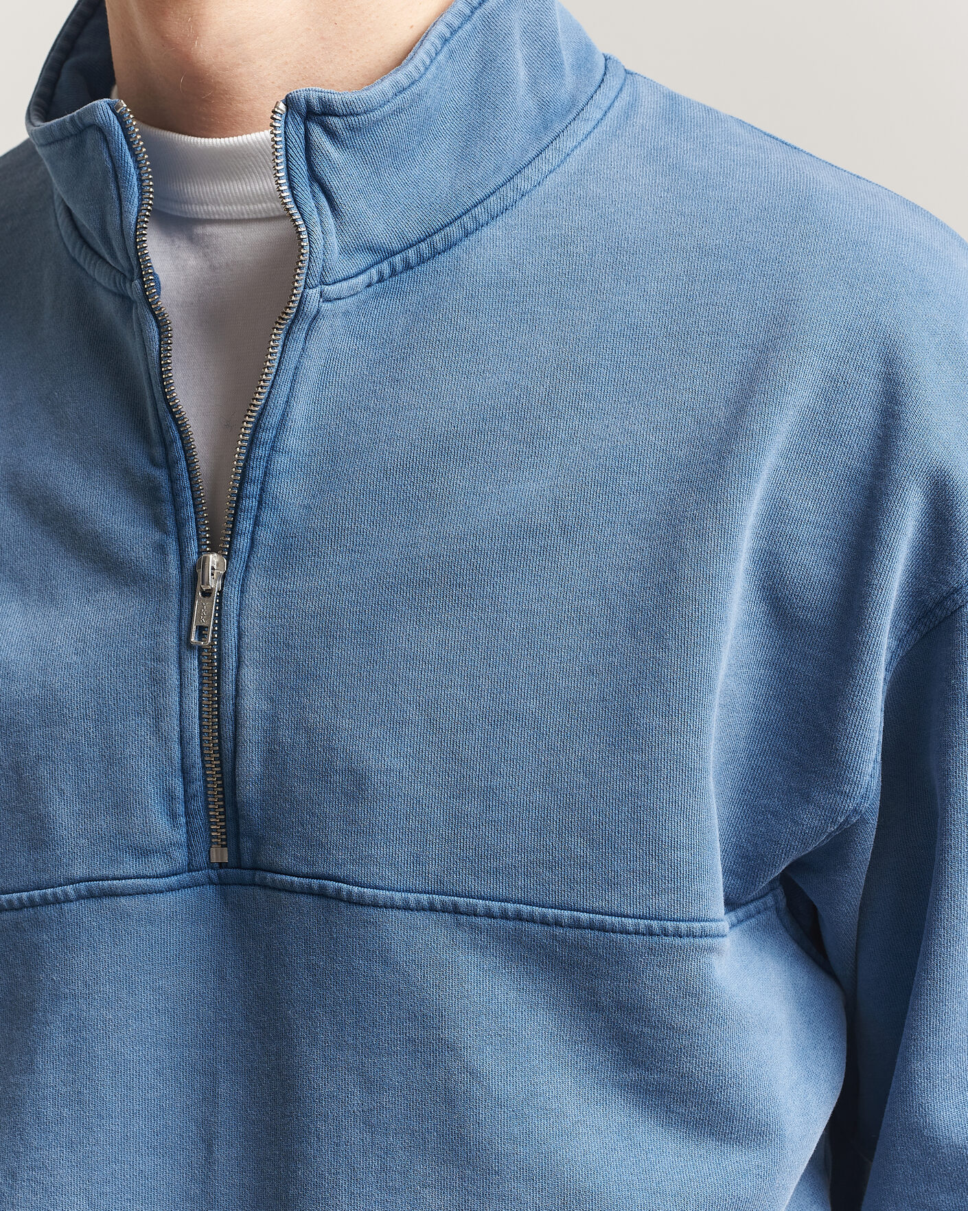 Hombres | Jerséis y prendas de punto | Colorful Standard | Classic Organic Half-Zip Faded Indigo