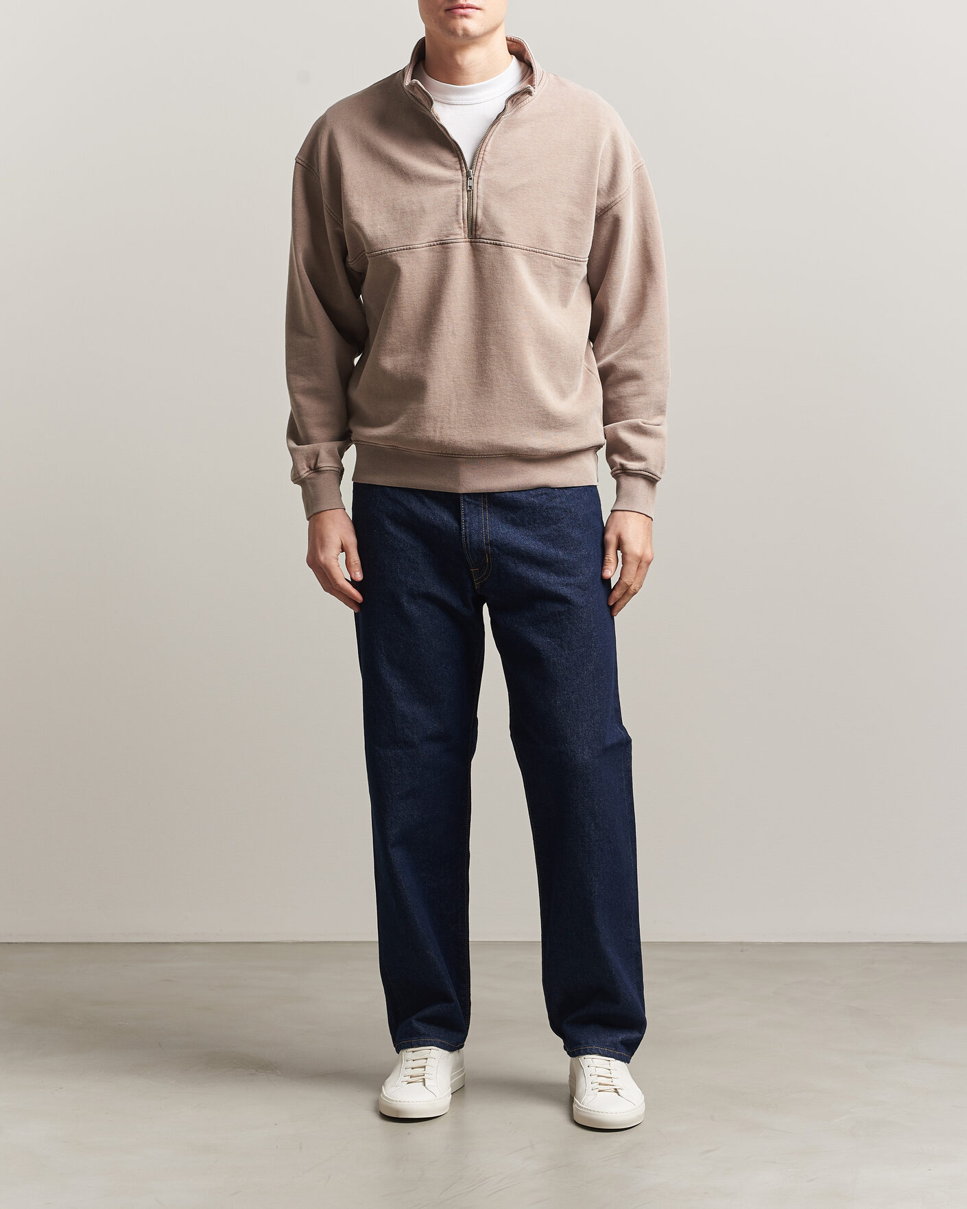 Hombres | Jerséis y prendas de punto | Colorful Standard | Classic Organic Half-Zip Faded Khaki