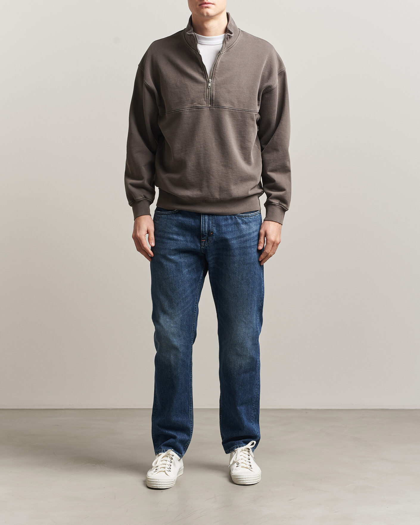 Hombres | Jerséis y prendas de punto | Colorful Standard | Classic Organic Half-Zip Faded Mud