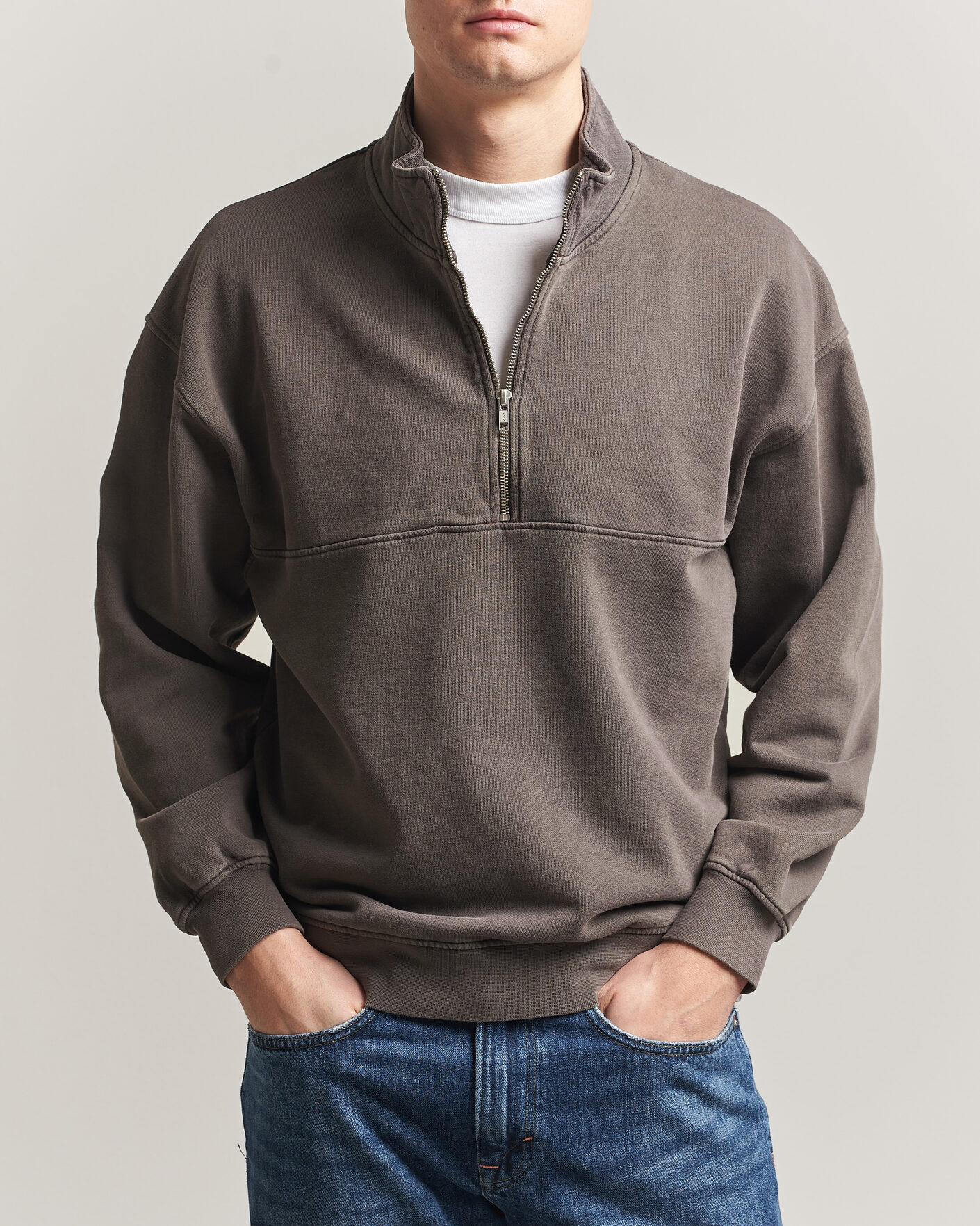 Hombres | Jerséis y prendas de punto | Colorful Standard | Classic Organic Half-Zip Faded Mud