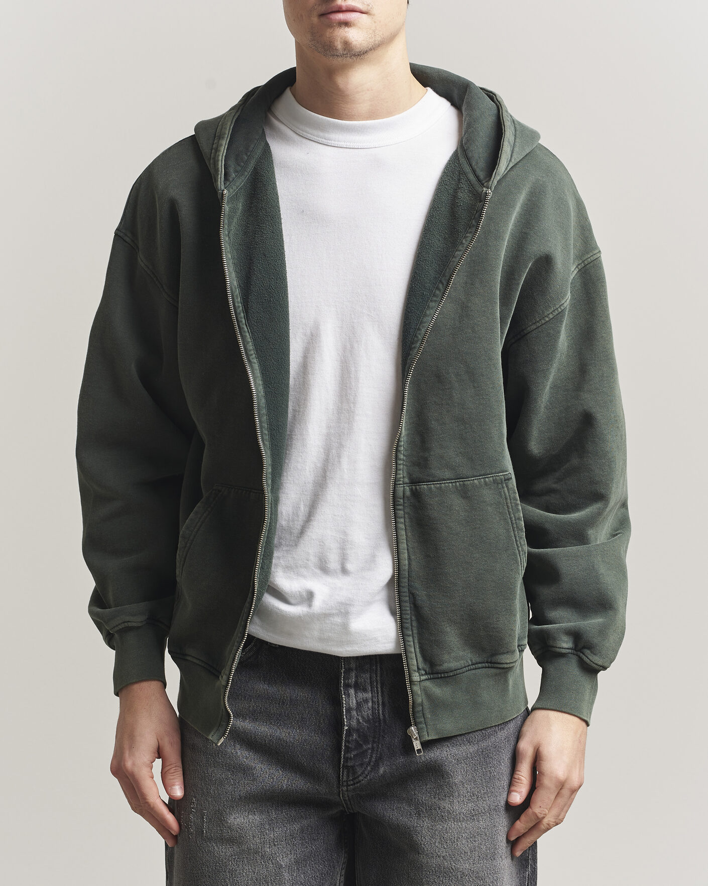 Hombres | Jerséis y prendas de punto | Colorful Standard | Classic Organic Full Zip Hoodie Midnight Forest