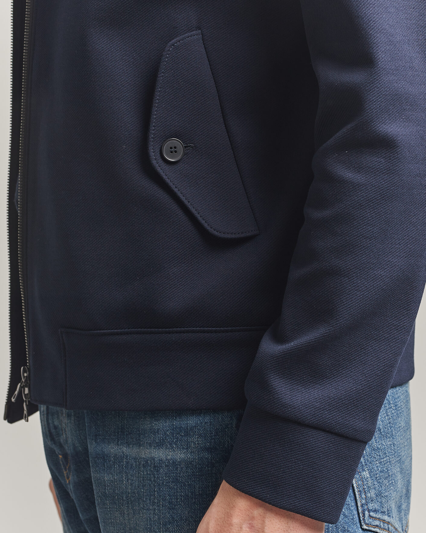 Hombres | Abrigos y chaquetas | Harris Wharf London | Loro Piana Cavalry Twill Harrington Jacket Navy Blue