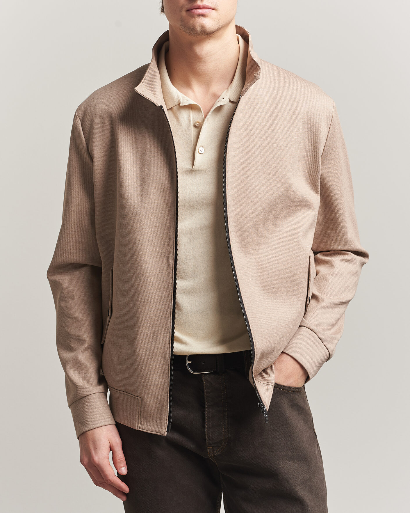 Hombres | Abrigos y chaquetas | Harris Wharf London | Loro Piana Cavalry Twill Harrington Jacket Oat