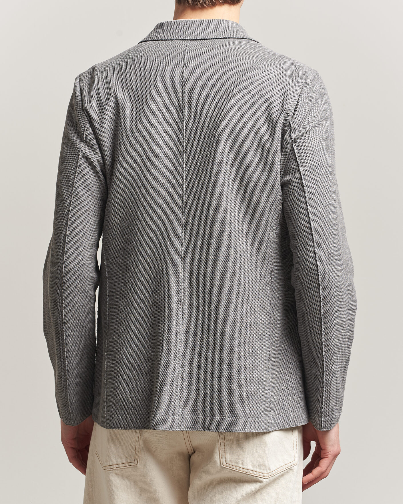 Hombres | Blazers | Harris Wharf London | Loro Piana Honey Comb Blazer Light Grey