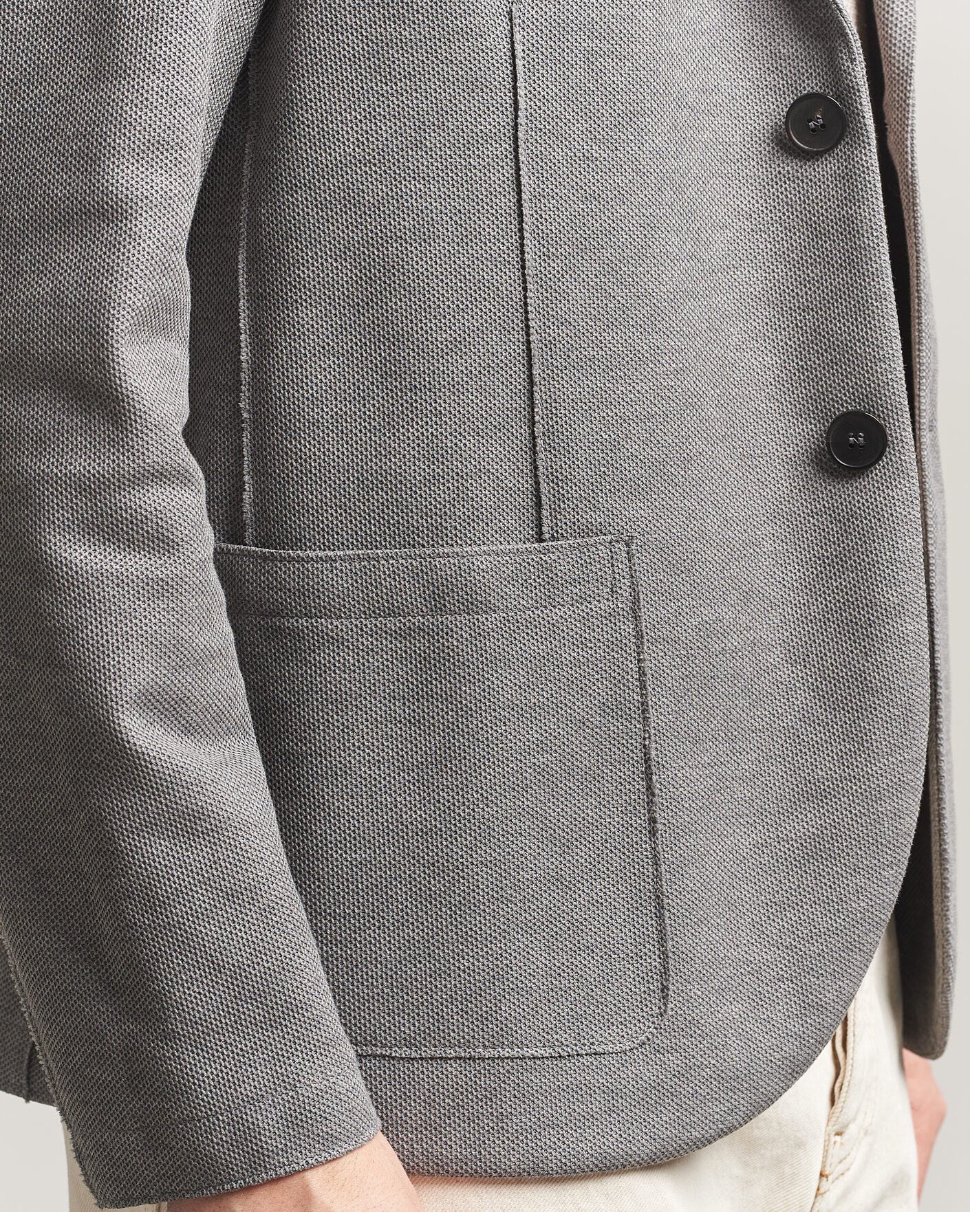 Hombres | Blazers | Harris Wharf London | Loro Piana Honey Comb Blazer Light Grey