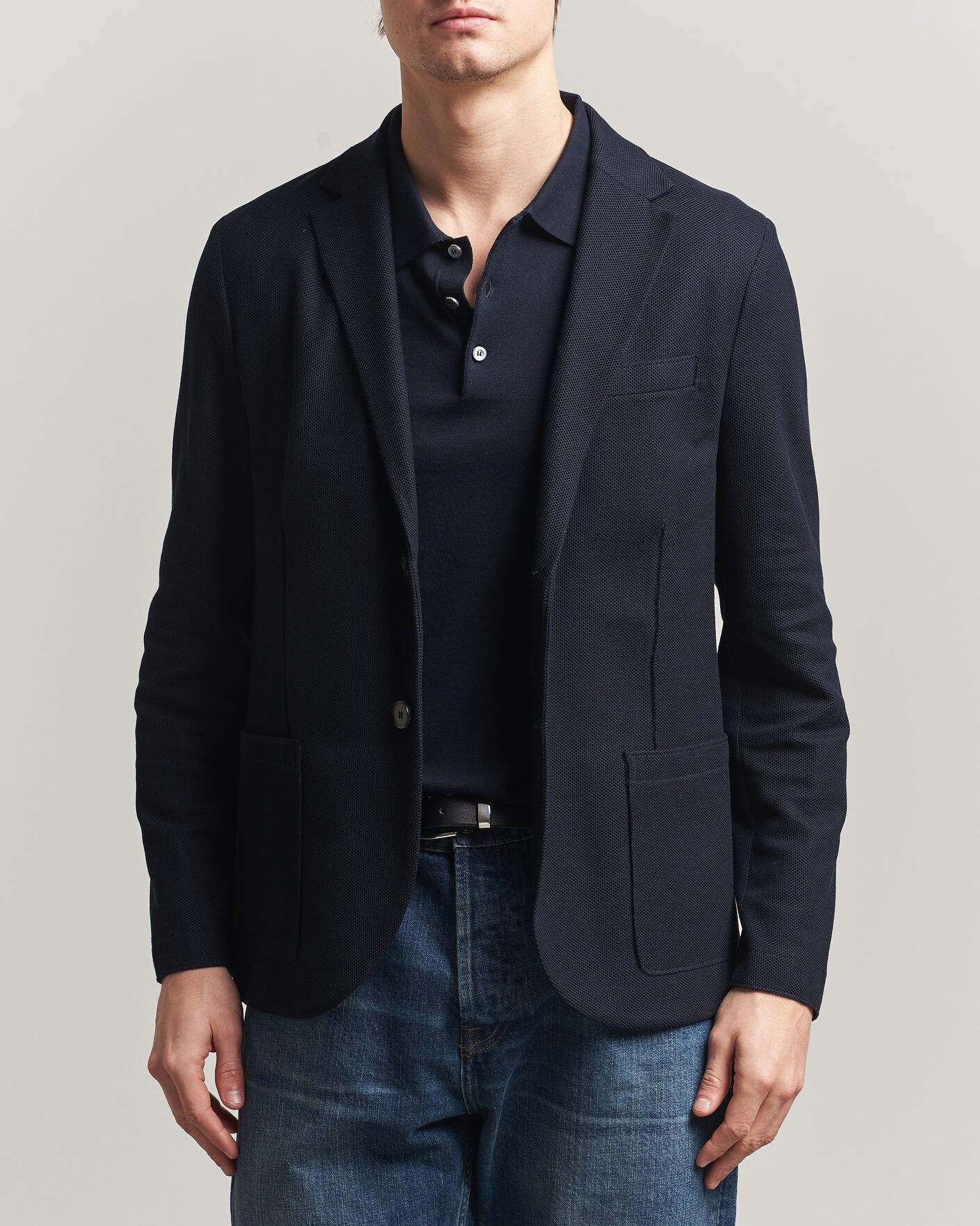 Hombres | Blazers | Harris Wharf London | Loro Piana Honey Comb Blazer Navy Blue