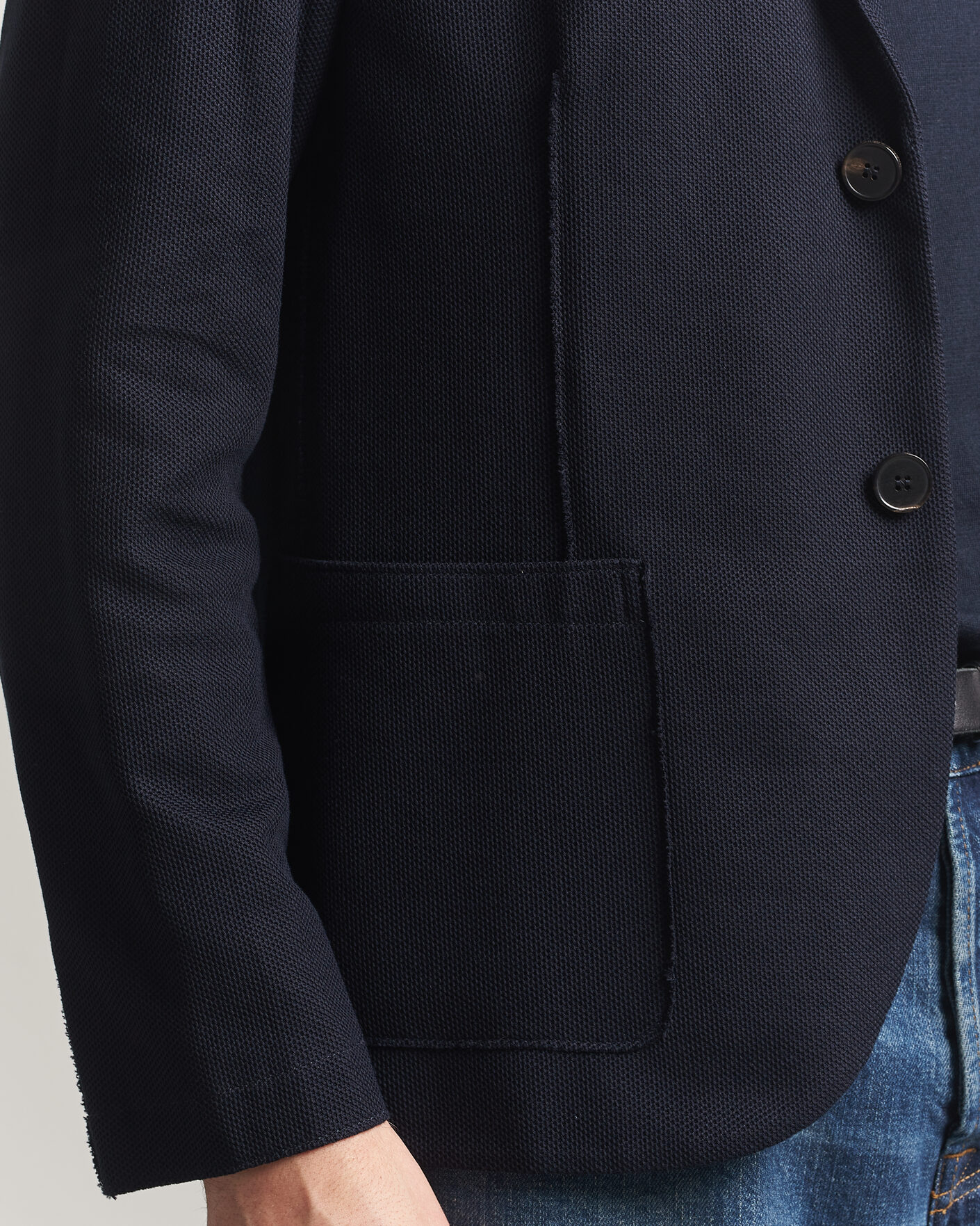 Hombres | Blazers | Harris Wharf London | Loro Piana Honey Comb Blazer Navy Blue