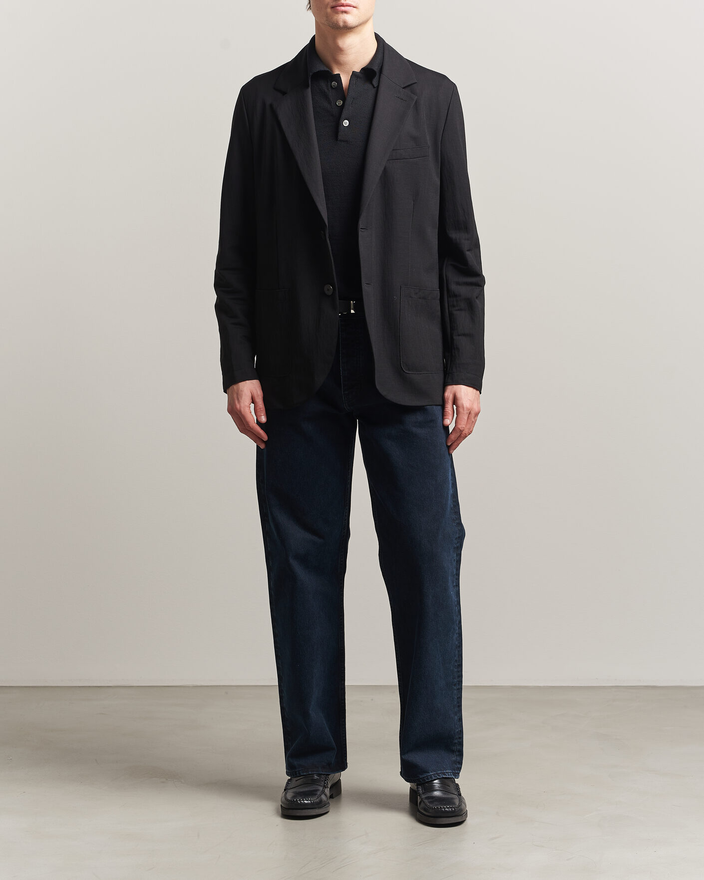 Hombres | Blazers | Harris Wharf London | Rayon Travel Blazer Black